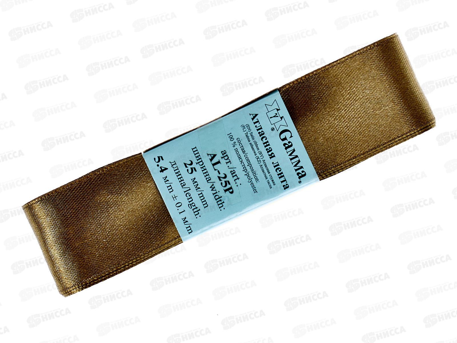 Лента атласная &quotGamma&quot 25мм (1&quot) №144 темно-хаки, 5,4м AL-25P фасовка
