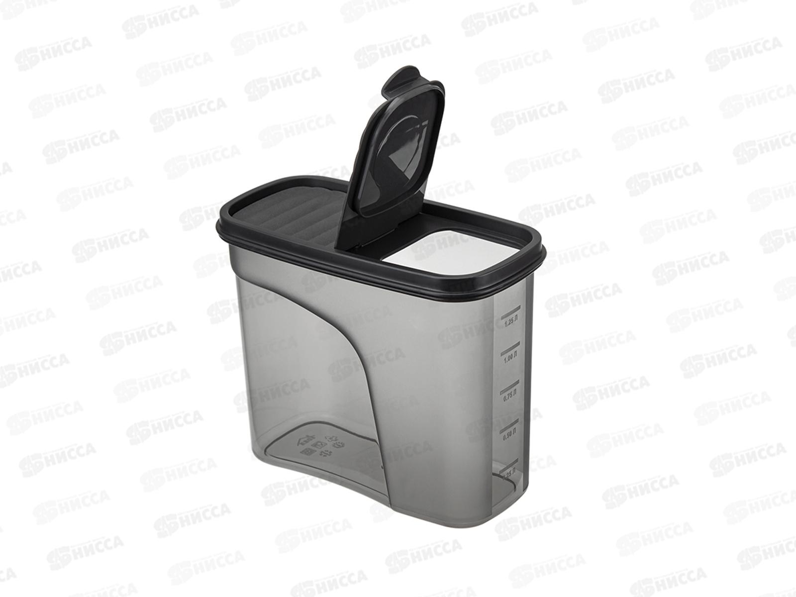 Емкость для продуктов  &quotБЕСТ&quot 1,5л Графитовый М1255 *12