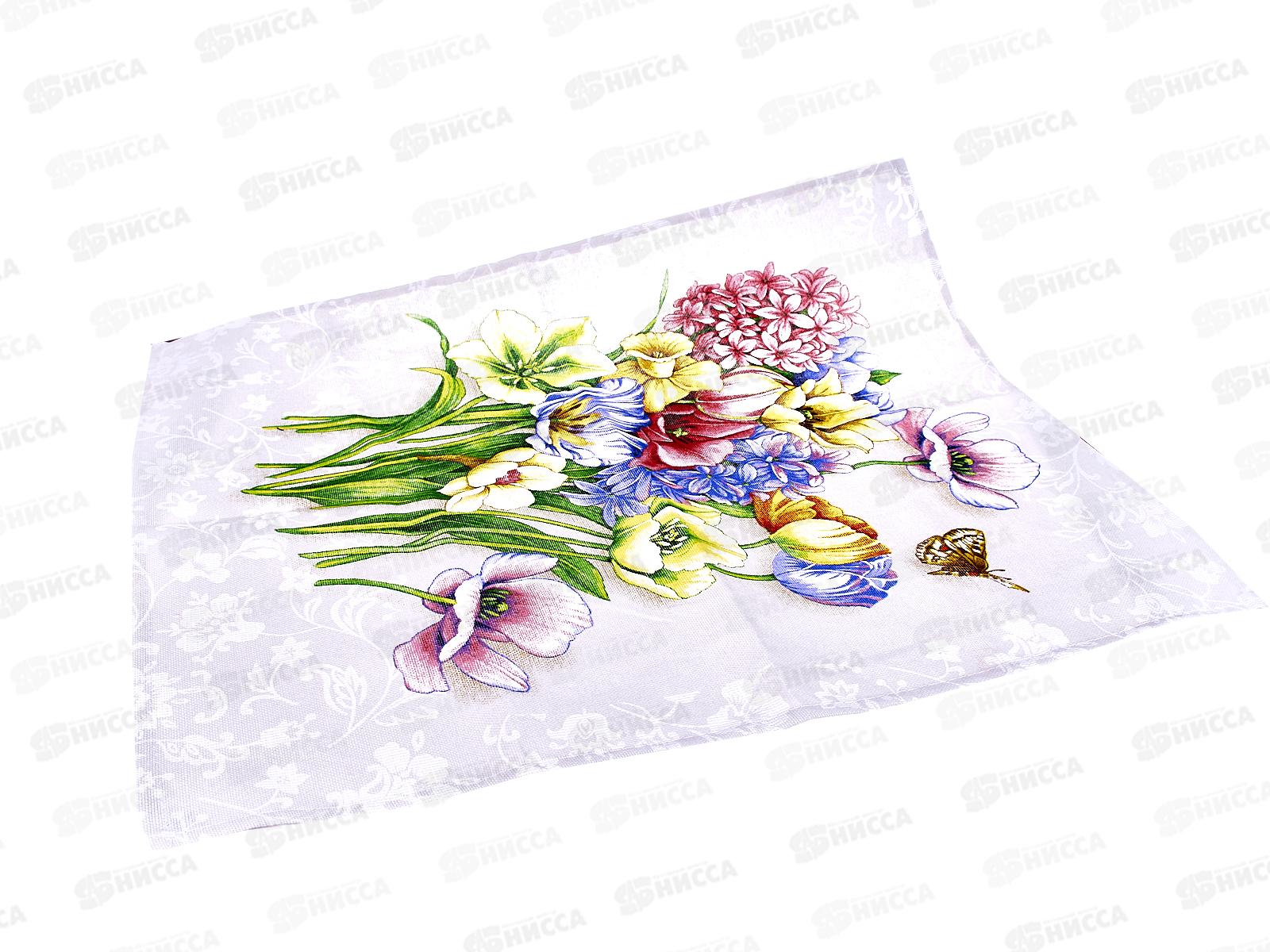 Полотенце из рогожки 60*45 Аромат весенних цветов, ПР0754