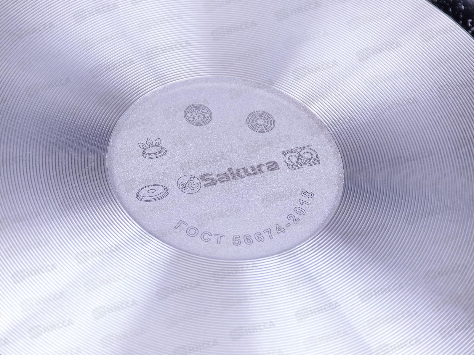 Сковорода  SA-F-01-22 Мрамор 22см литая черная