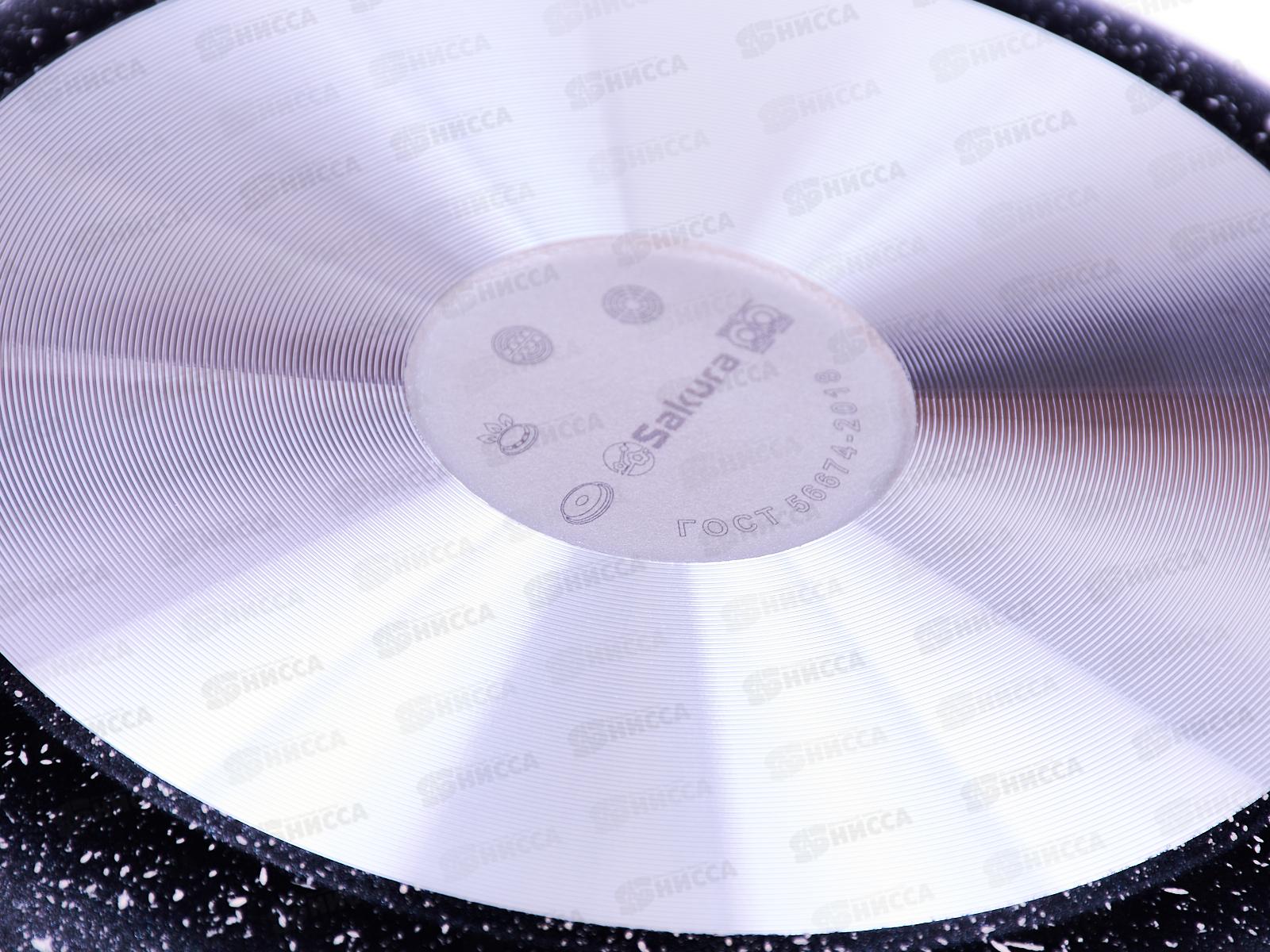 Сковорода  SA-F-01-26 Мрамор 26см литая черная