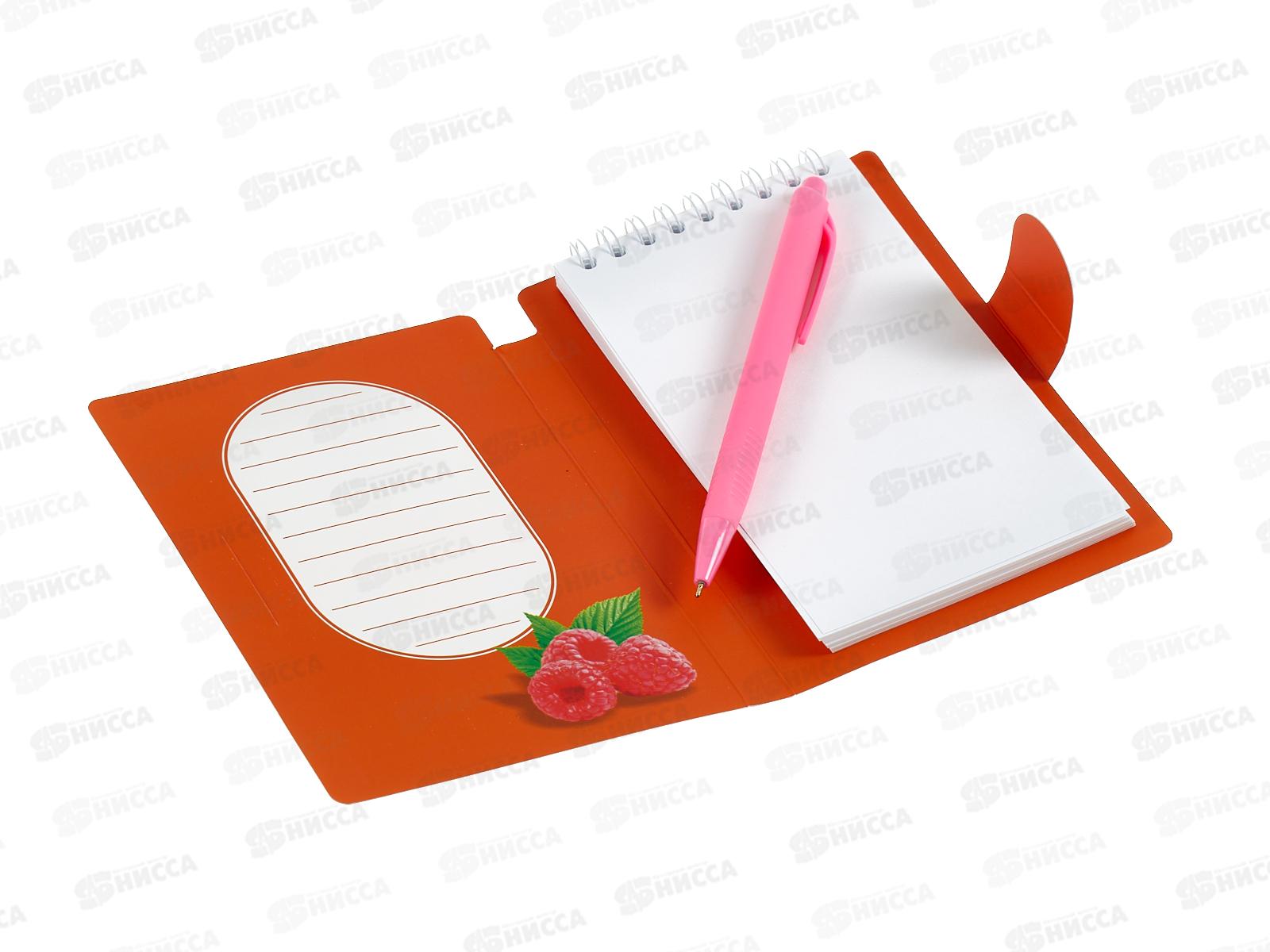 Блокнот с ручкой Lamark Малинка 105*150мм,гребень,0117*40