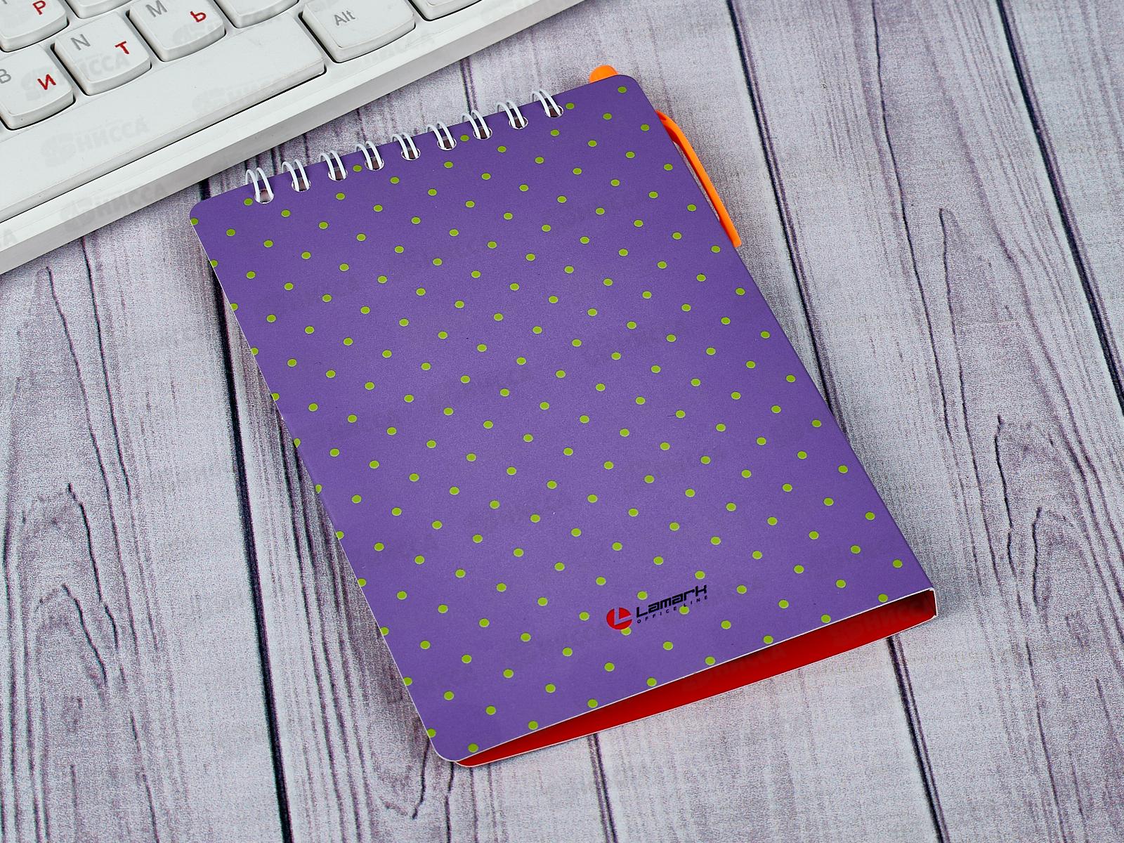 Блокнот с ручкой Lamark Малинка 105*150мм,гребень,0117*40