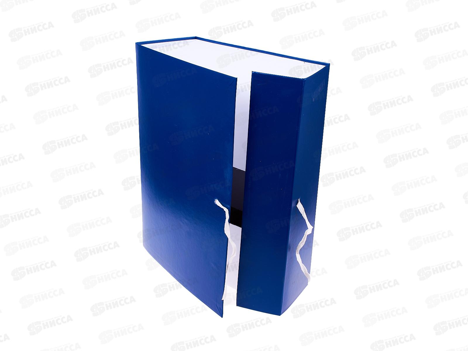 Папка архивная 10см Lamark складная бумвинил,синяя 0110 *5