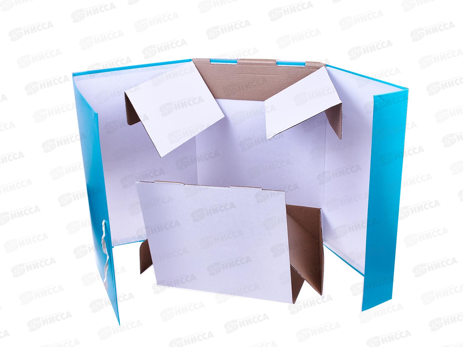 Папка архивная 20см Lamark складная бумвинил,бирюзовая, 0120 *25