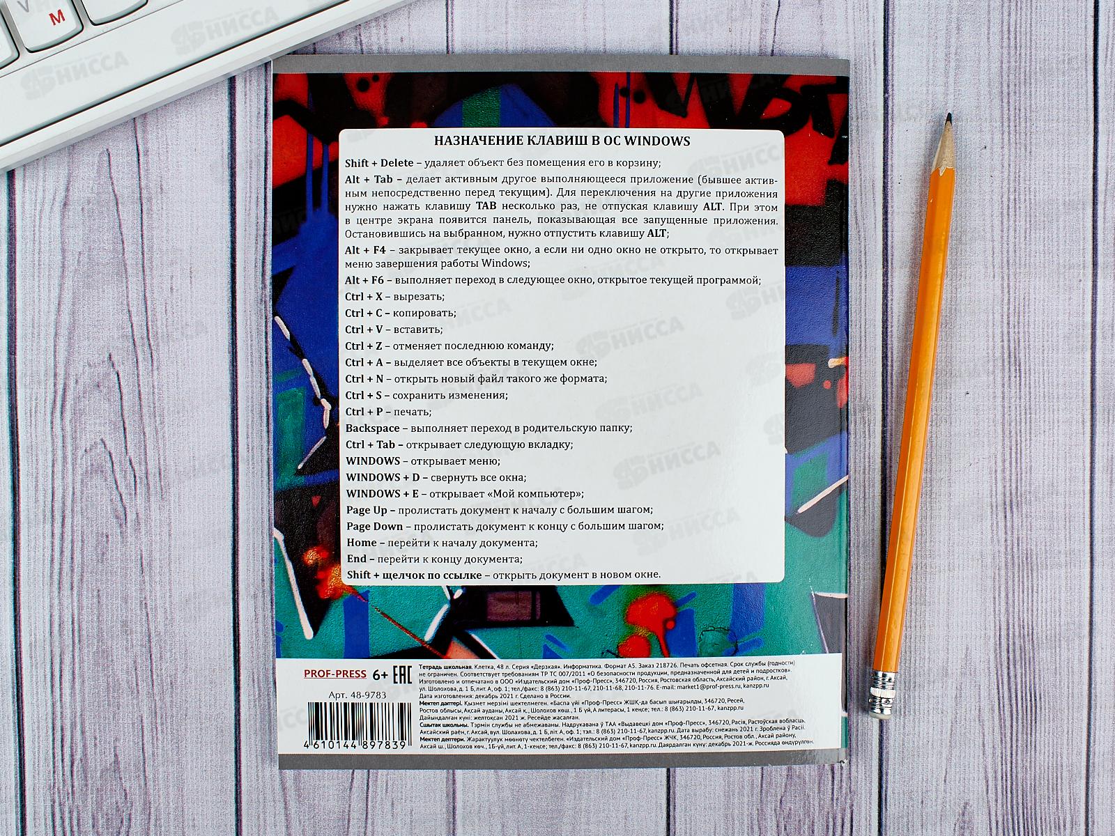 Тетрадь 48 листов клетка ПП. Информатика &quotДерзкая&quot, 48-9783 *10/80