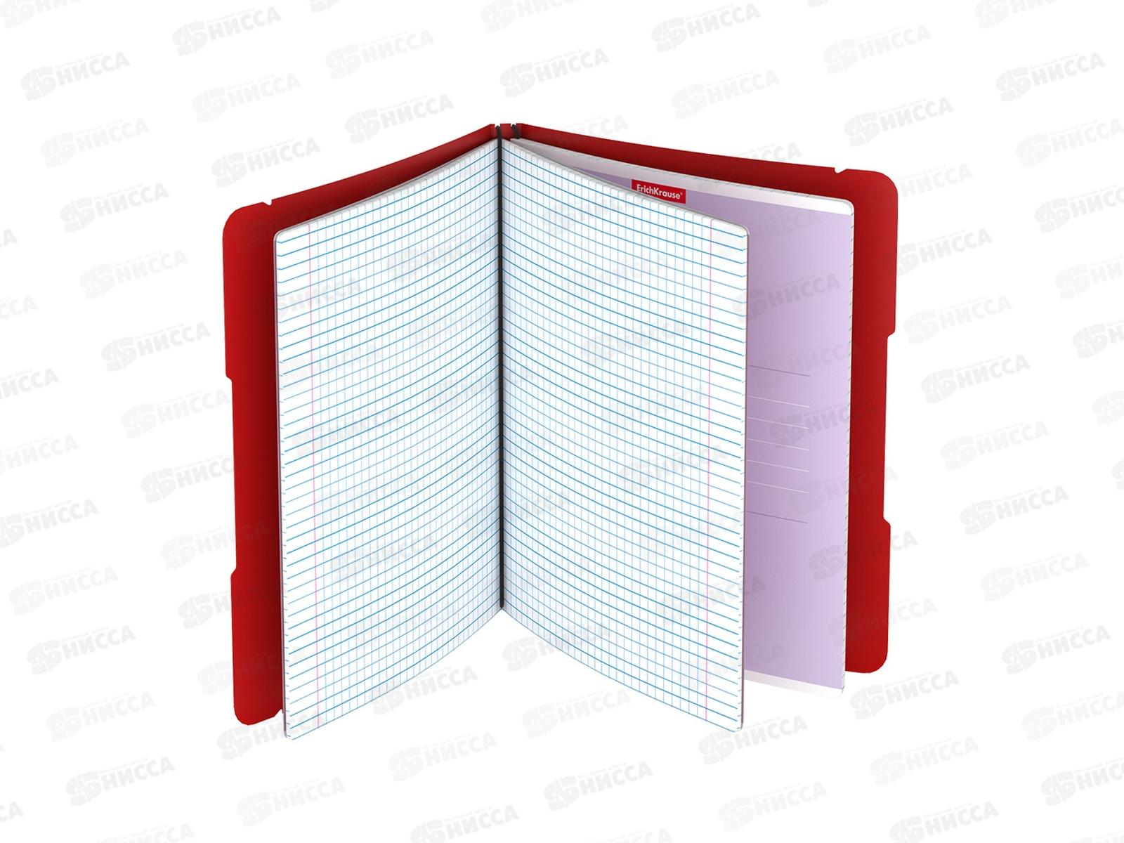 Тетрадь 48 листов  клетка   ПОЛИ FolderBook А5+, сьемная пластиковая  обложка , красная  48023