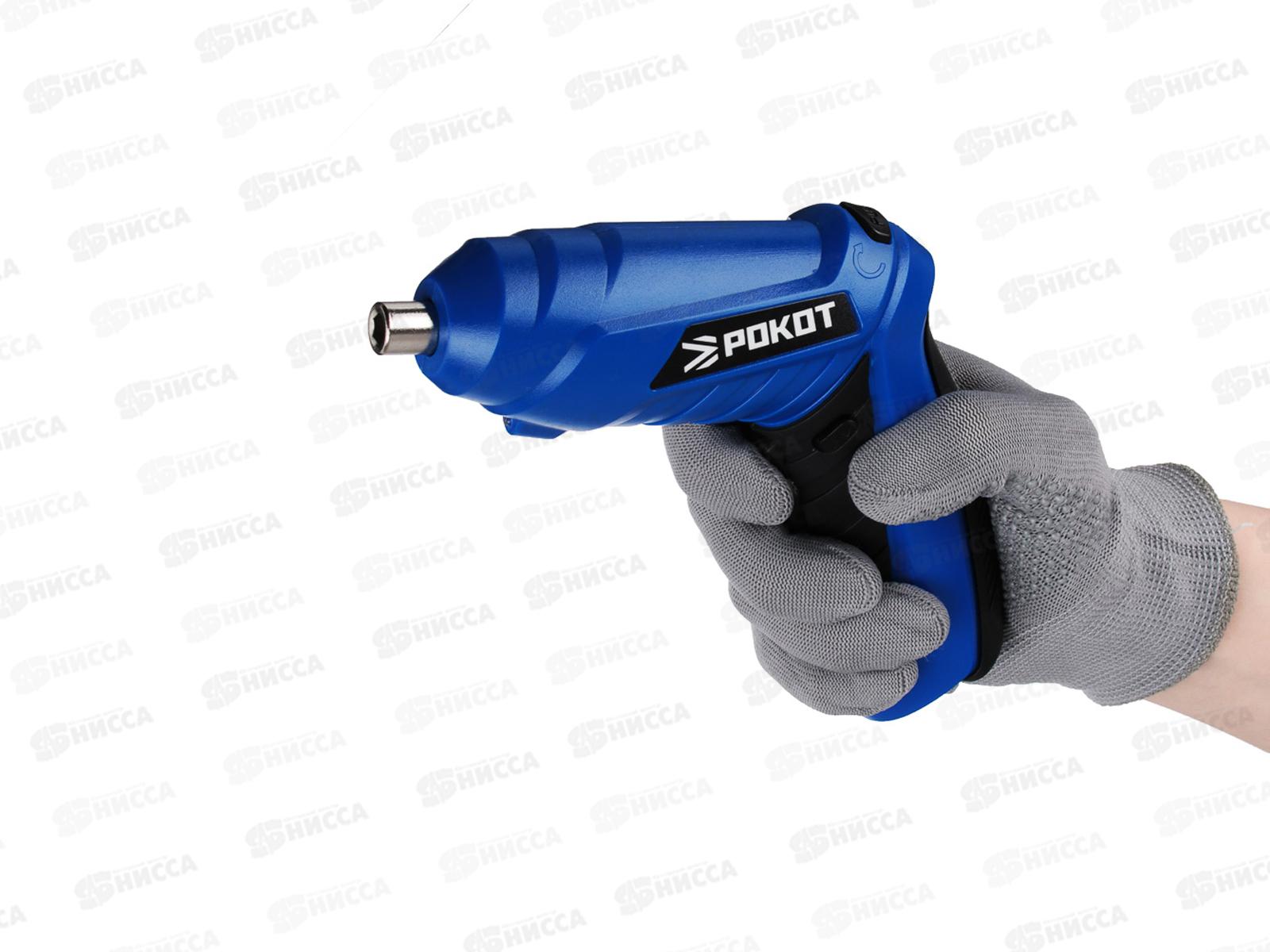 Отвертка аккумуляторная 3.6В, 1.3Ач(Li-Ion) набор бит 11шт РОКОТ 691-016 г