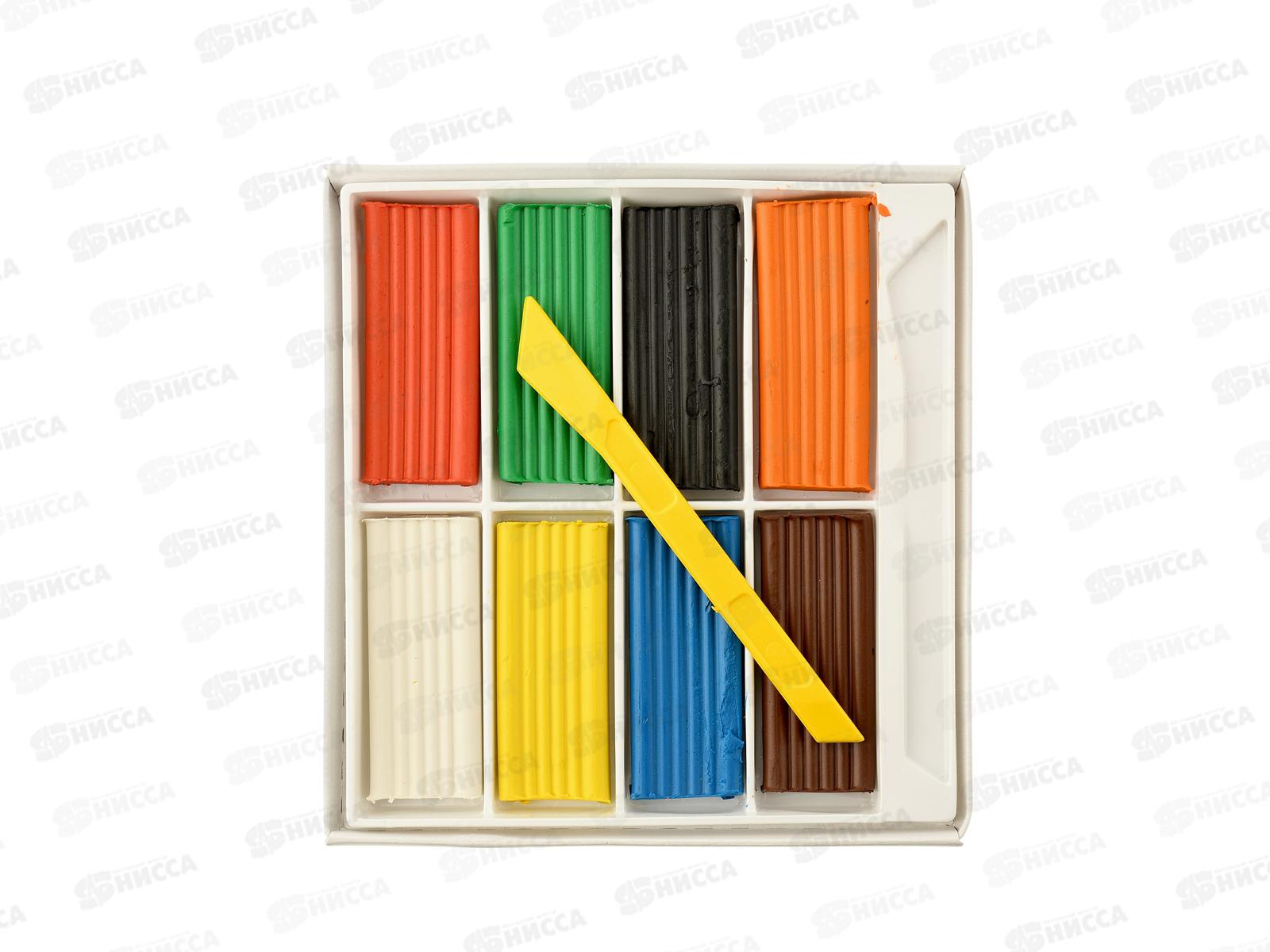 Пластилин  8цветов 120г Каляка-Маляка стек, ПКМ08-П*20