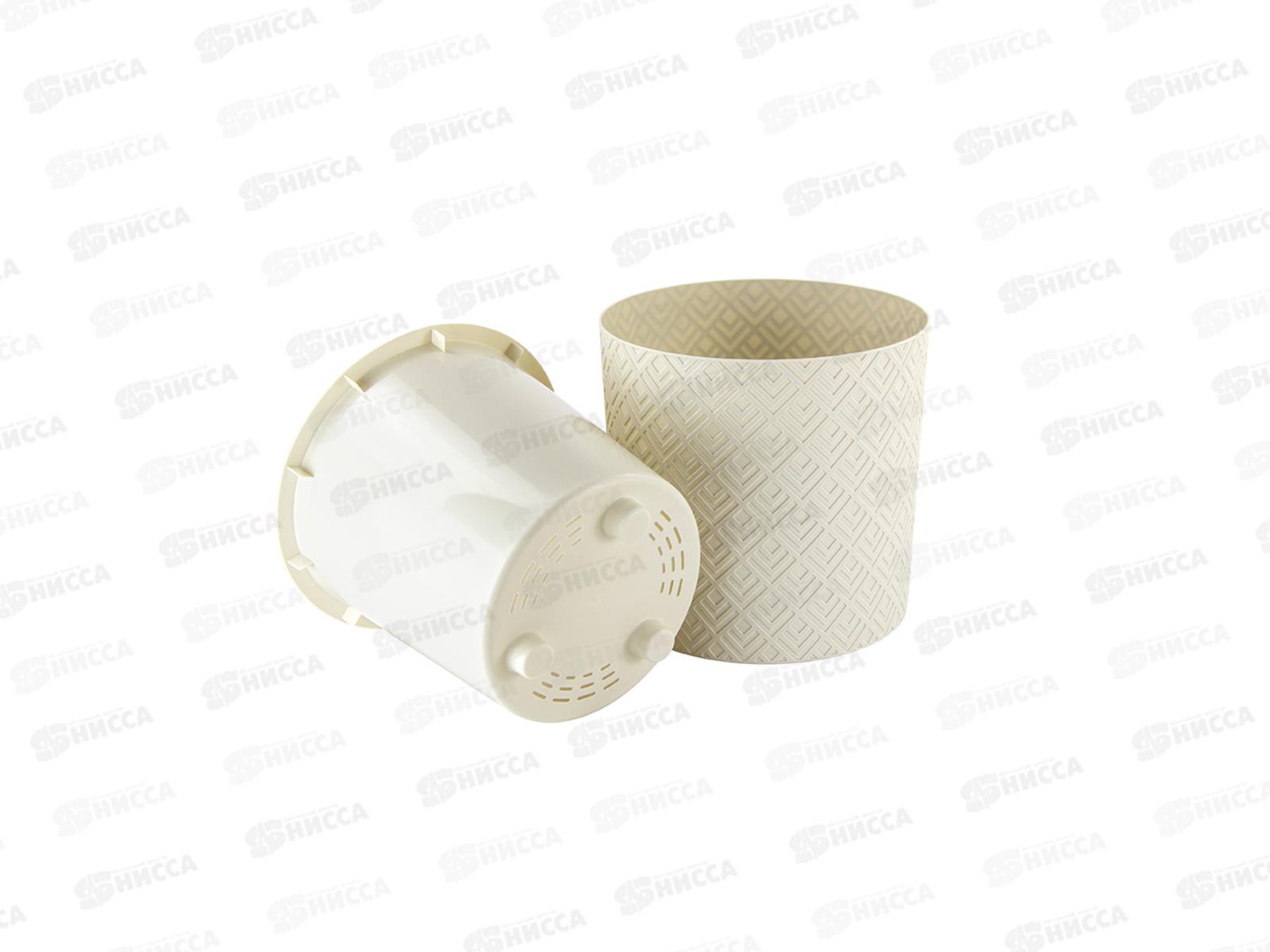 Кашпо ЭТНА D280мм 9,5л Белый ротанг М3184 *6