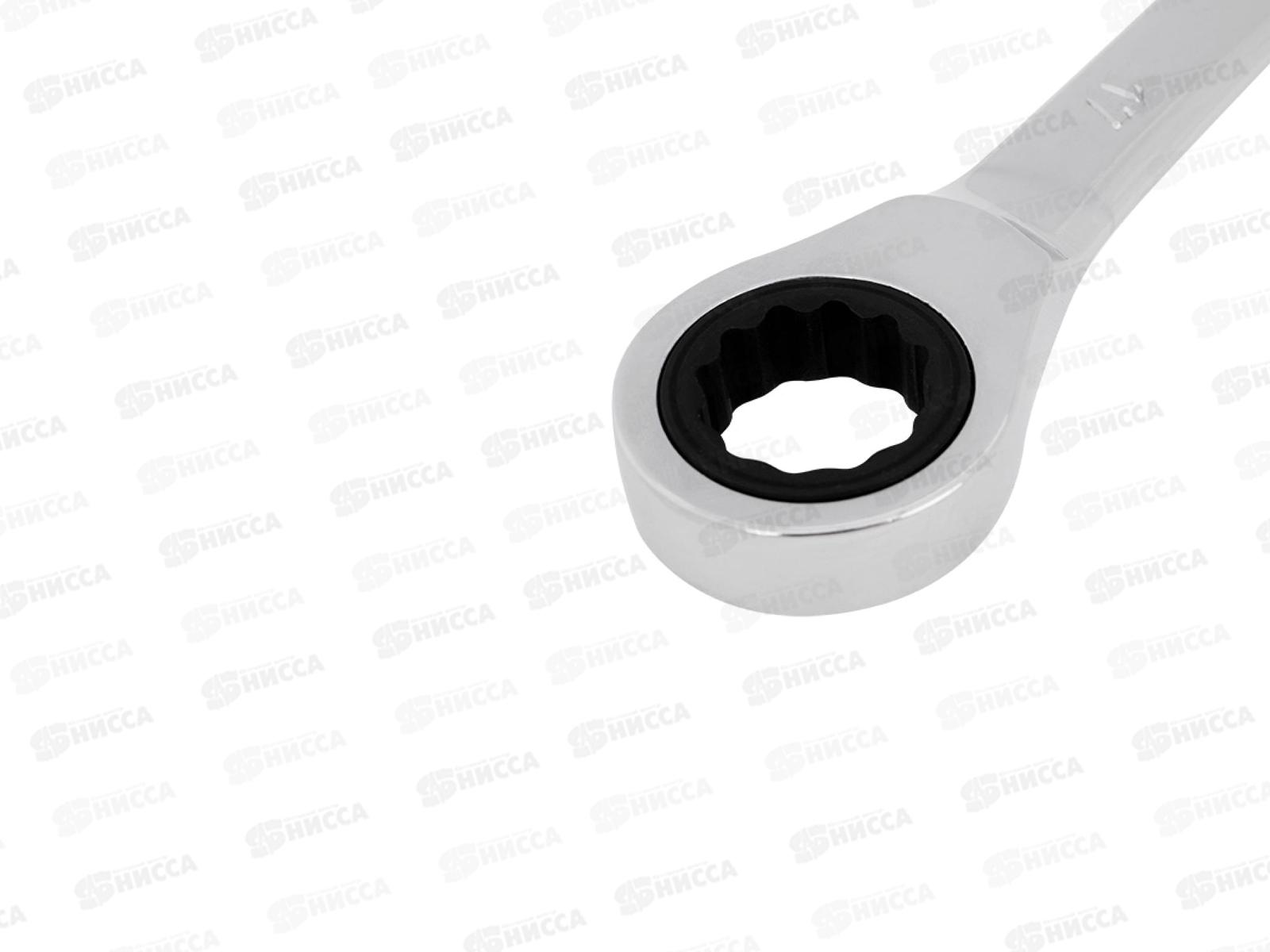 Ключ комбинированный трещоточный 17мм CrV, Rexant, зеркальный хром 12-5812-1