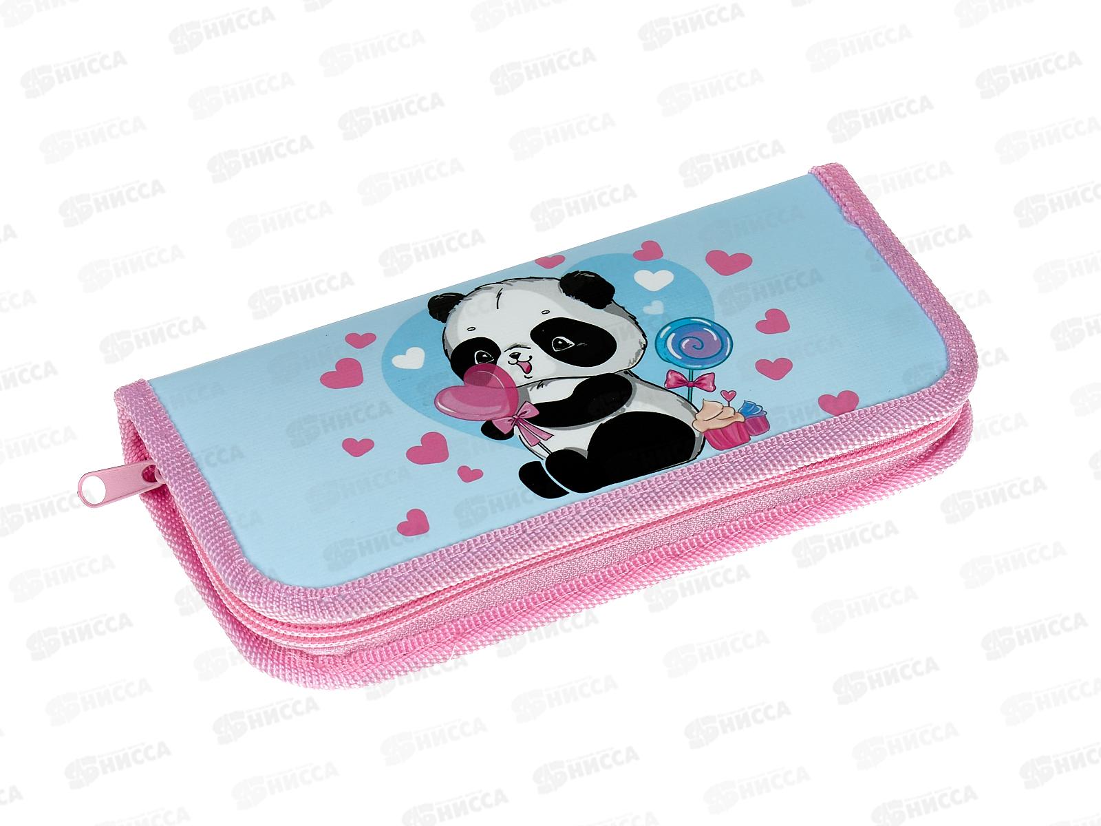 Пенал ПЧЕЛКА 1отд., Панда и сладости 2022 190*90, ПО-03 *40