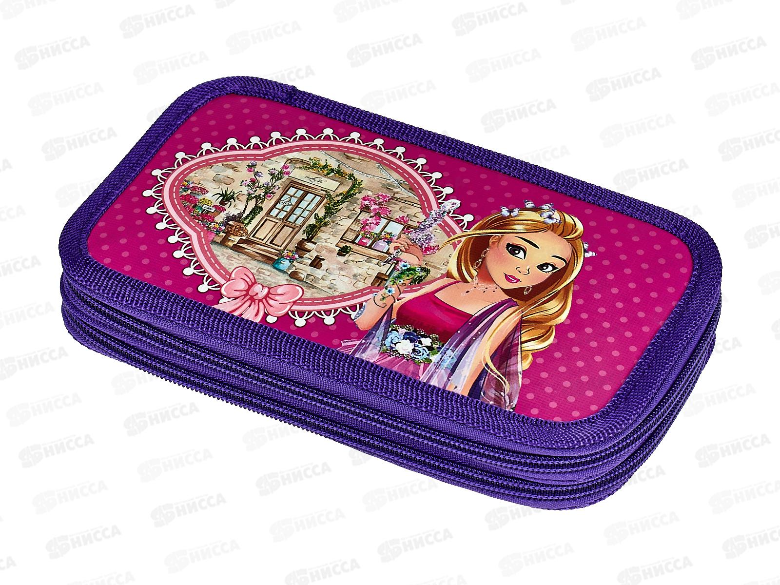 Пенал ПЧЕЛКА 2отд. Милая принцесса, 190*105, ПО-090 *30