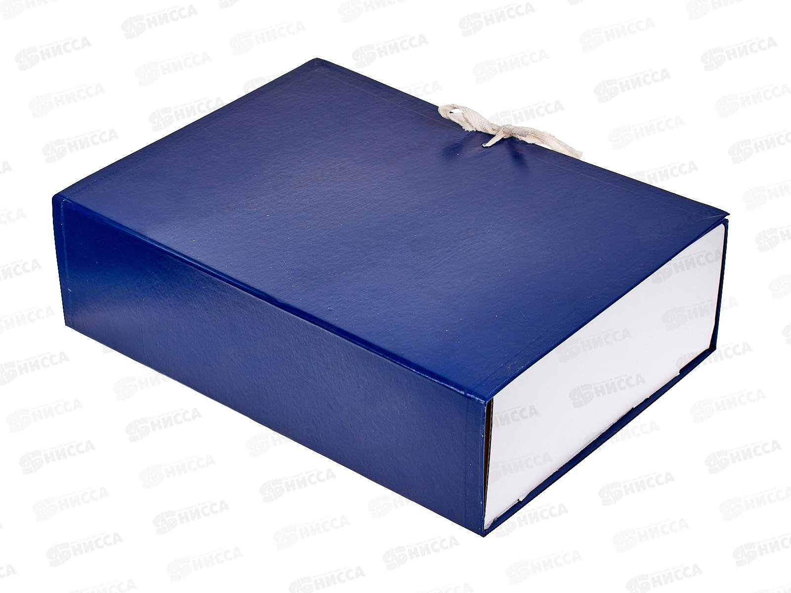 Папка архивная.9см Lamark складная бумвинил,синяя, 0109 *5