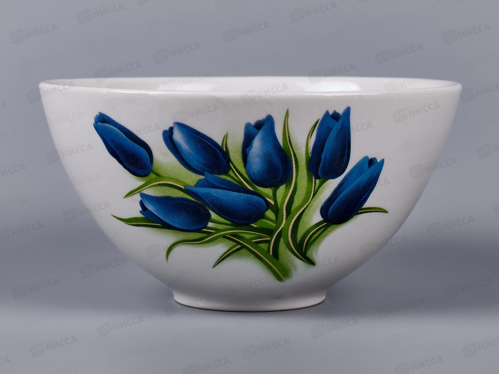 Пиала 550см3 Синие тюльпаны *12  105992