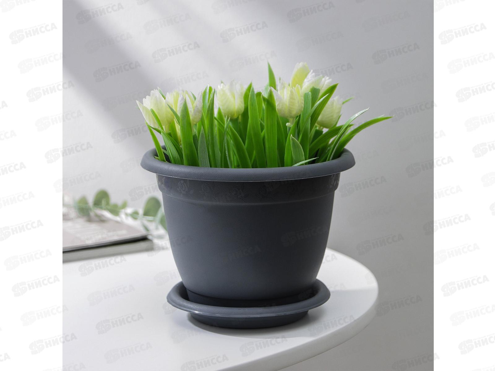 Горшок для цветов &quotInGreen Aphrodite&quot D430мм 25,8л Серый IG420811026 *5