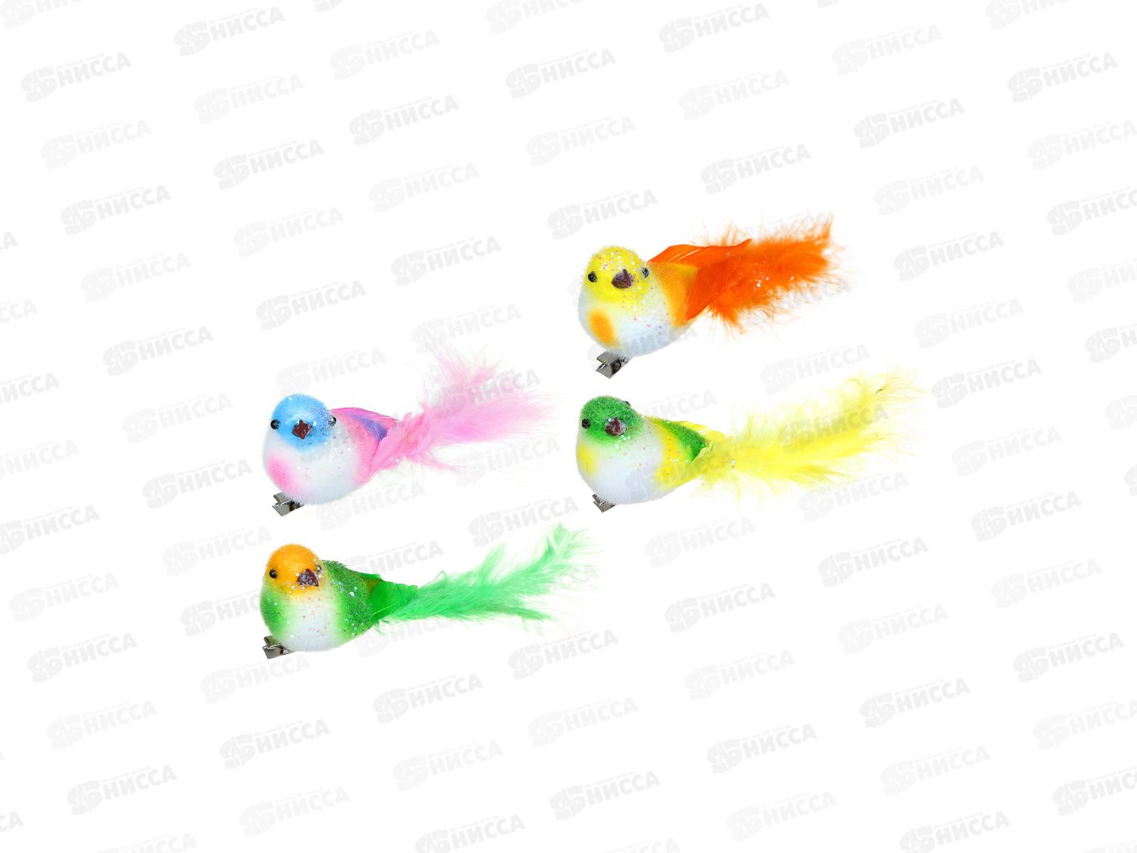 Птица на прищепке 17*5см перо страуса 153-118 г *12