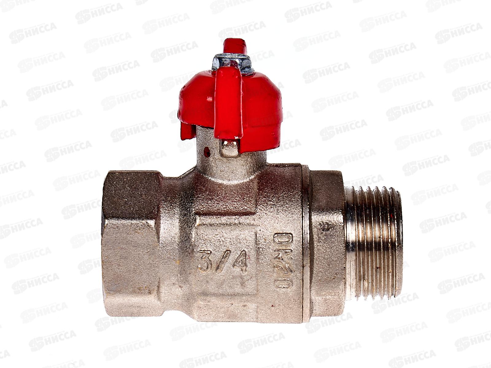 Кран шаровый DN-20 Крепыш 331 бабочка Внутренняя*Наружная резьба никель ГАЛЛОП