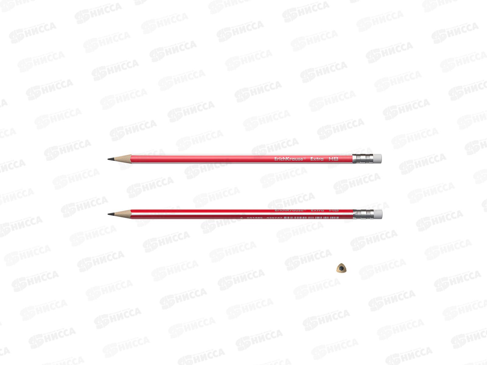 Карандаш чернографитный с ластиком EК Extra НВ 45487 *42/252