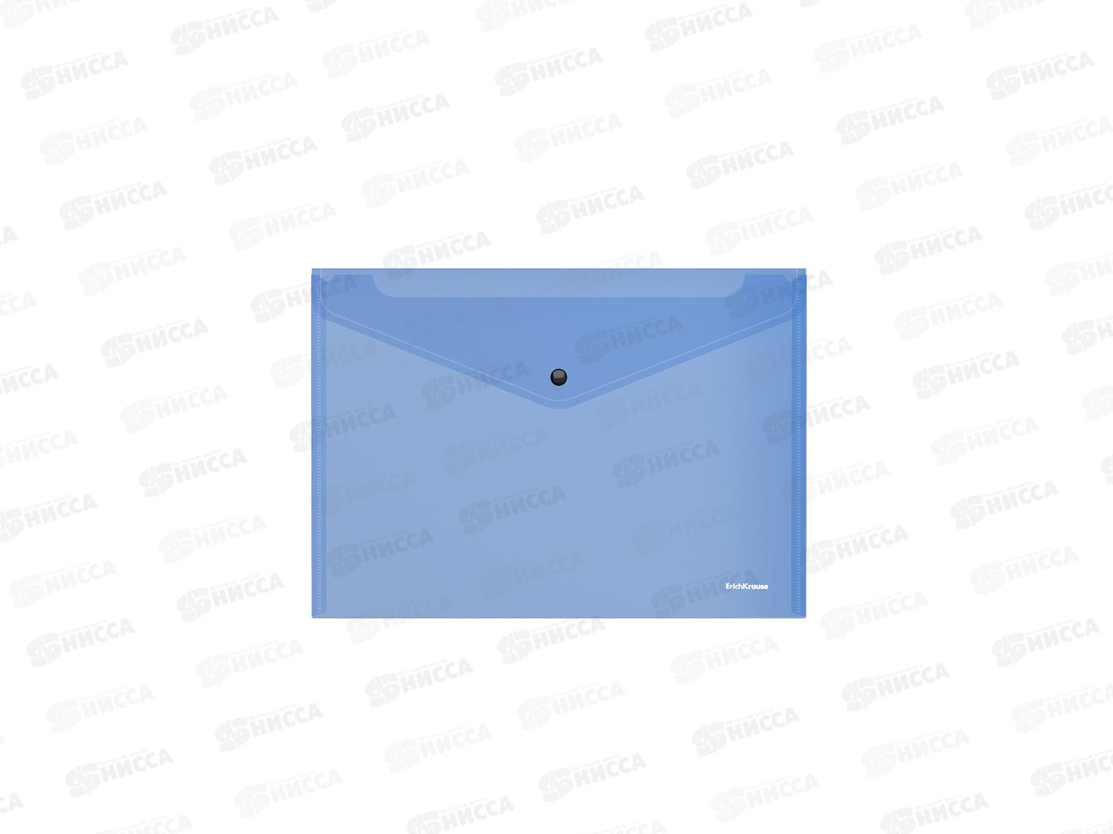 Папка-конверт пл. на кнопке EK Glossy Vivid  А4 п/прозр.,асс. 50314