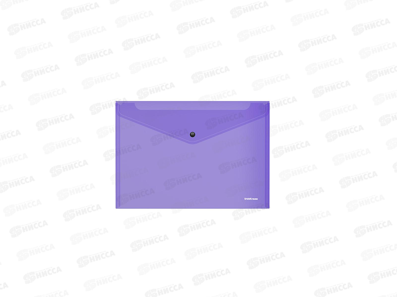 Папка-конверт пластиковая на кнопке EK Glossy Vivid  А5+ п/прозр.,асс. 47121