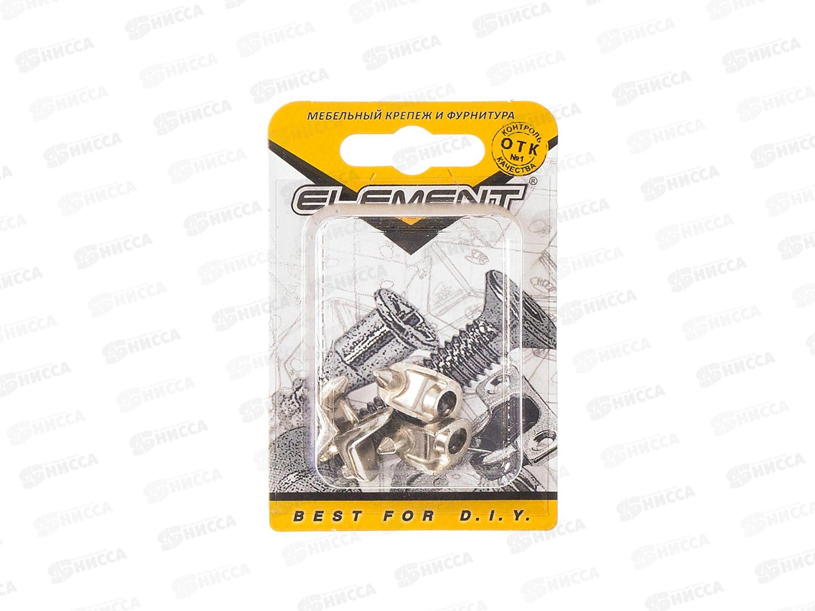 Полкодержатель со штоком на шурупе (никель 4шт)