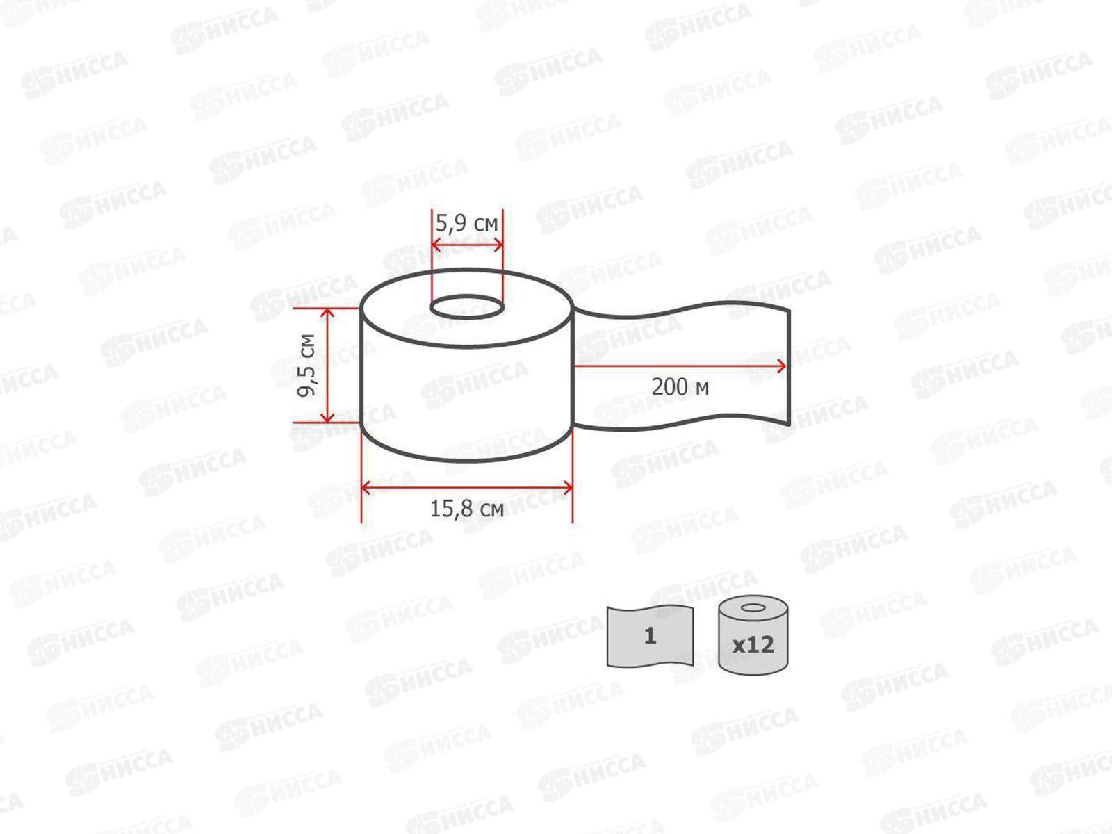 Бумага туалетная Tork 1 слойная 200м,  120197   *12