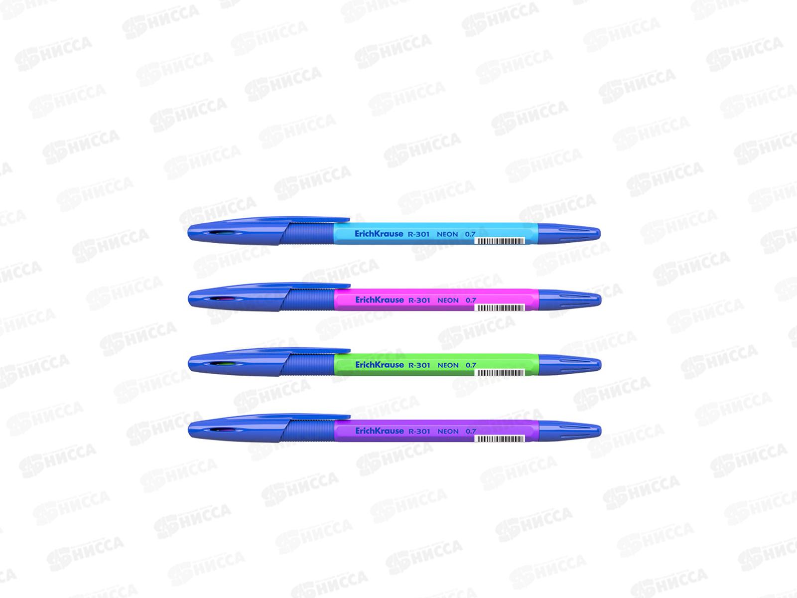Ручка шариковая EK42751 Neon R-301 синяя *50