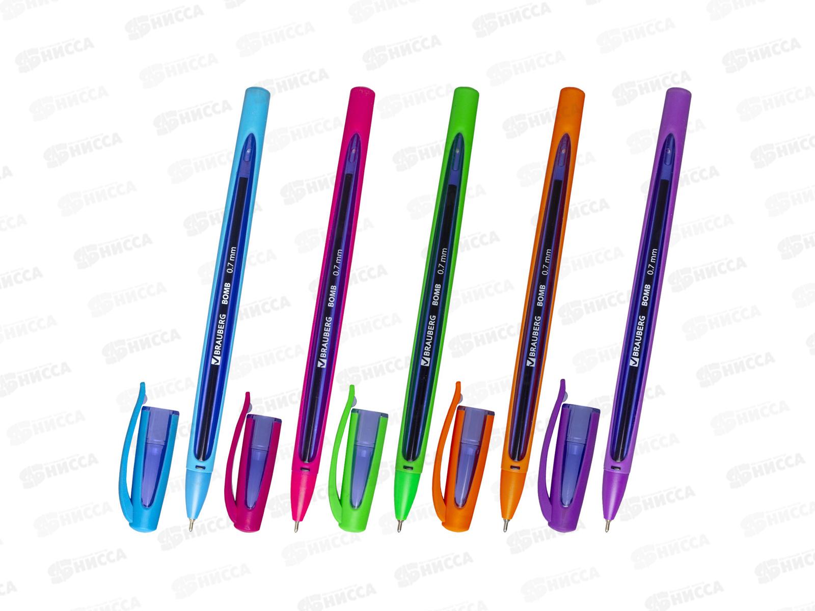 Ручка шариковая BRAUBERG-143346 BOMB GT Color  синяя *36