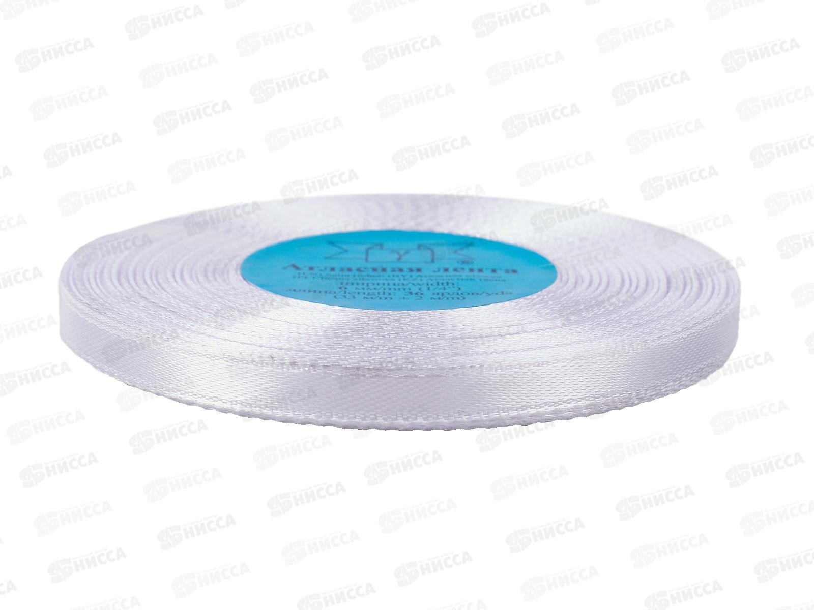 Лента атласная &quotGamma&quot  6мм (1/4&quot) №001 белый, 33м+-2м