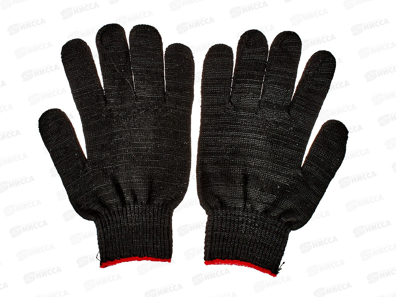 Перчатки хлопчатобумажные 5-и нитка 10 кл. &quotПрофи&quotчерные с ПВХ &quotКапкан&quot Э*10/250