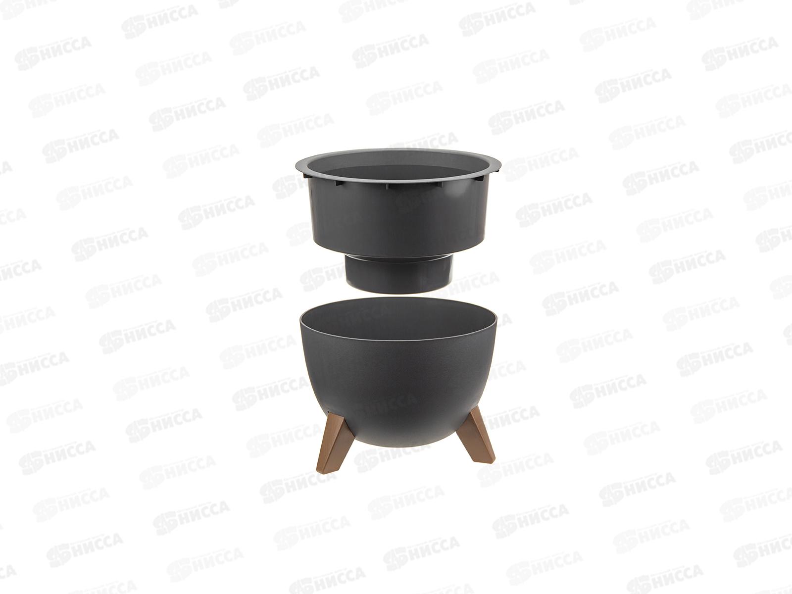 Кашпо ФЛОРИАН D250мм 4,2л Графитовый *5 М3186