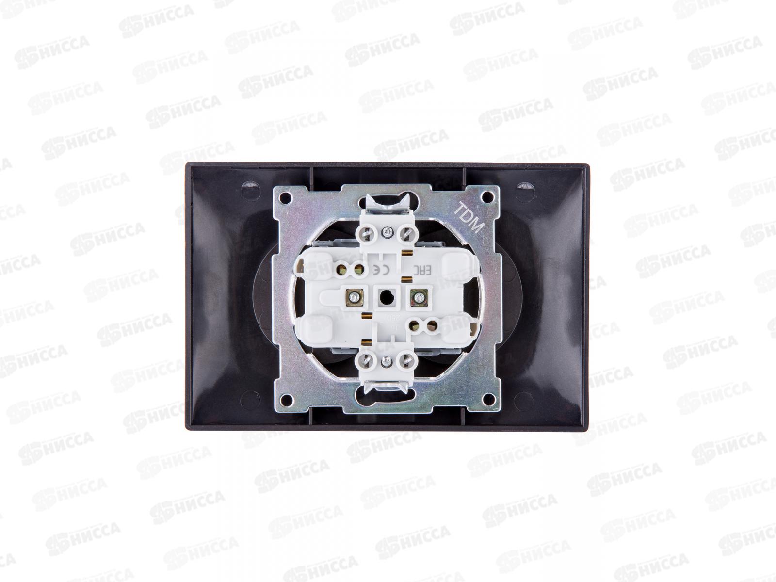 Розетка TDM двойная скрытой установки 10А 250В шоколад &quotЛама&quot, 0524 *7