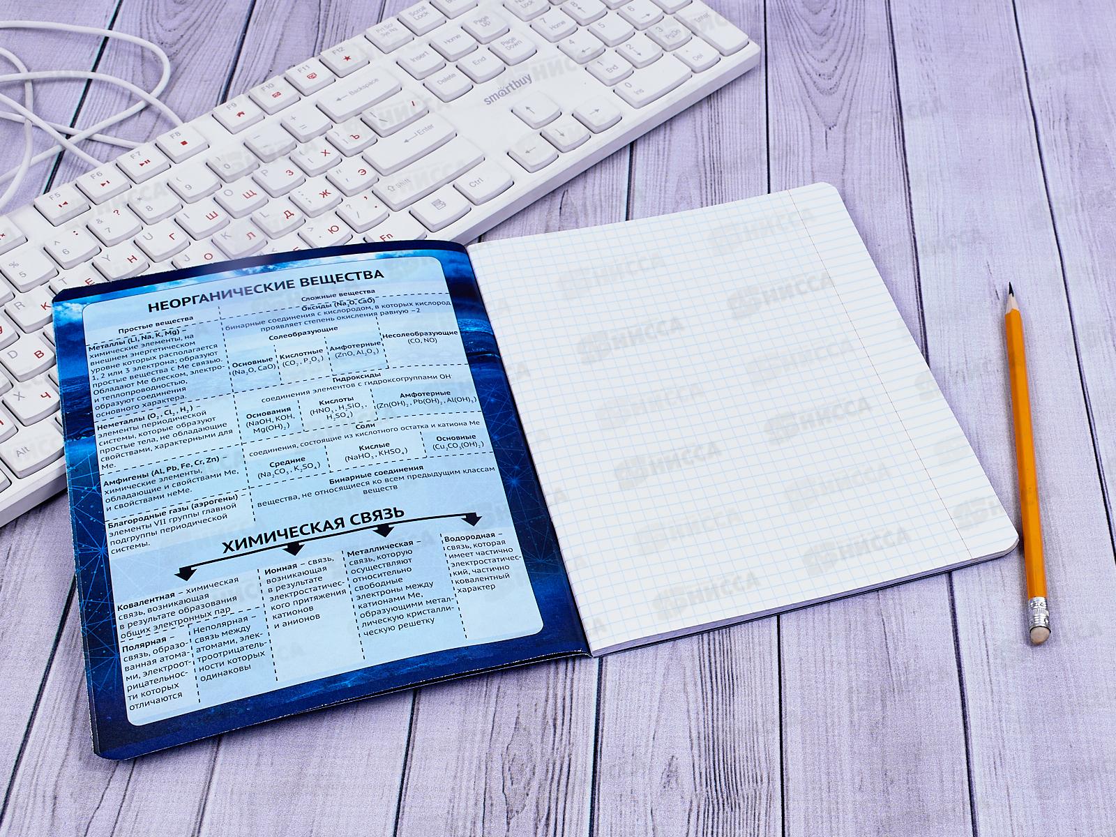 Тетрадь 48 листов клетка. ПЗБМ Голубой океан Химия 027187*5/50