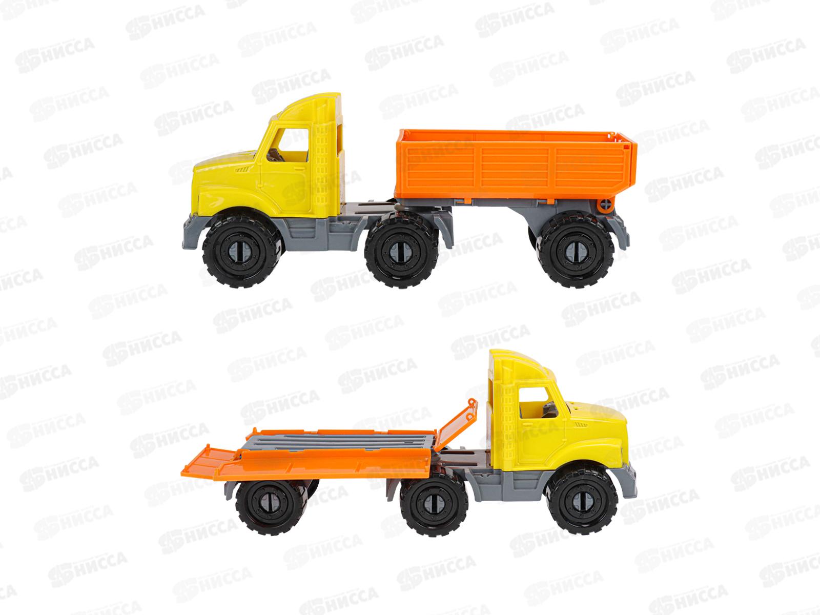 Машинка Тягач &quotБизон&quot бортовой с прицепом Строительный, И-5115 *20