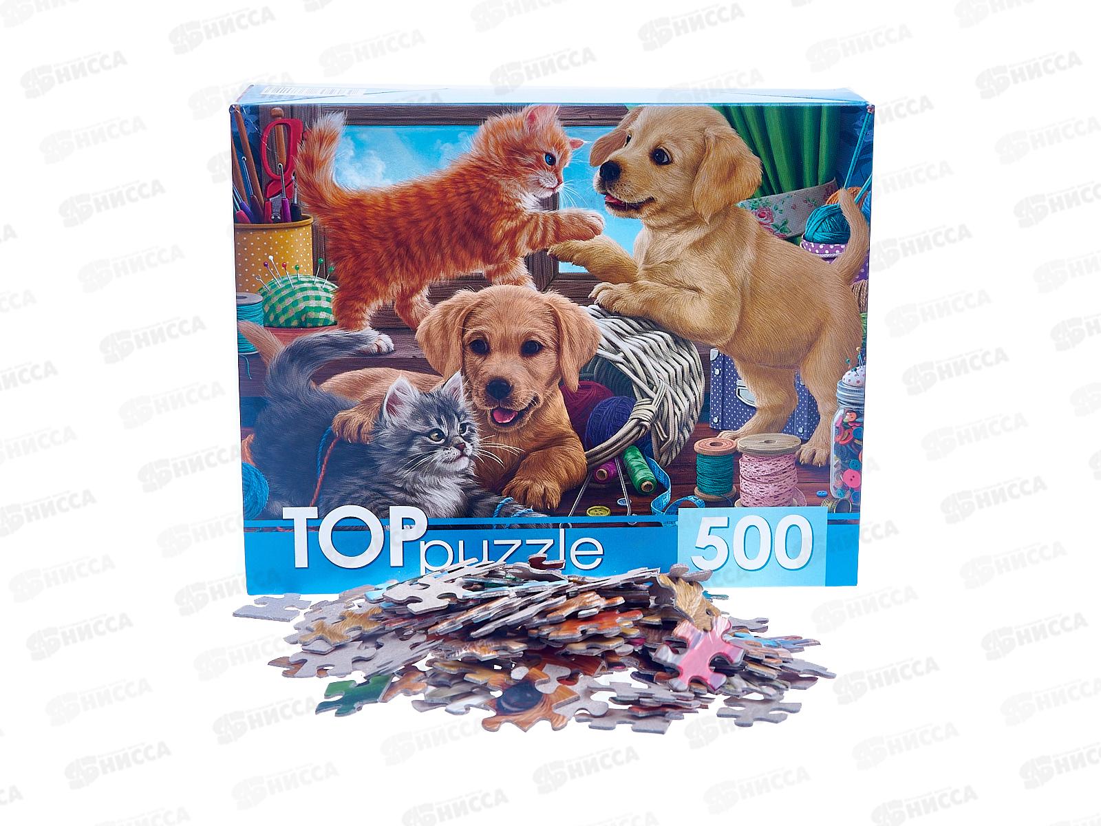 ПАЗЛ 500 элементов TOPpuzzle, ХТП500-6811 Пушистые помощники *10
