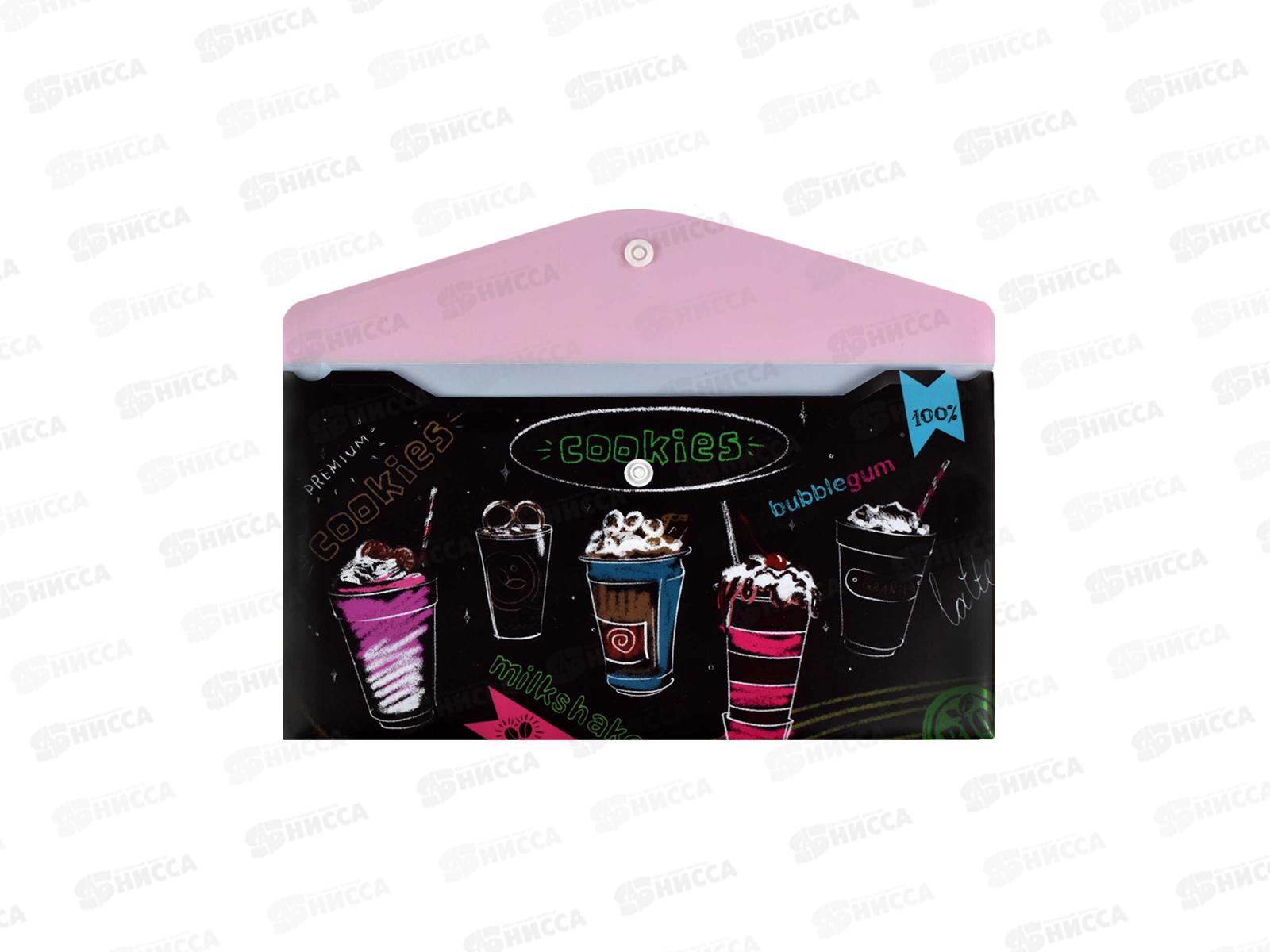 Папка для документов ФЕН 26*14 Коктейли, с кнопкой 59370*30