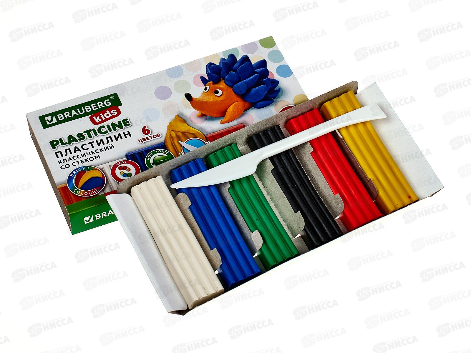 Пластилин  6цветов 120г BRAU  Kids стек, 106435*32
