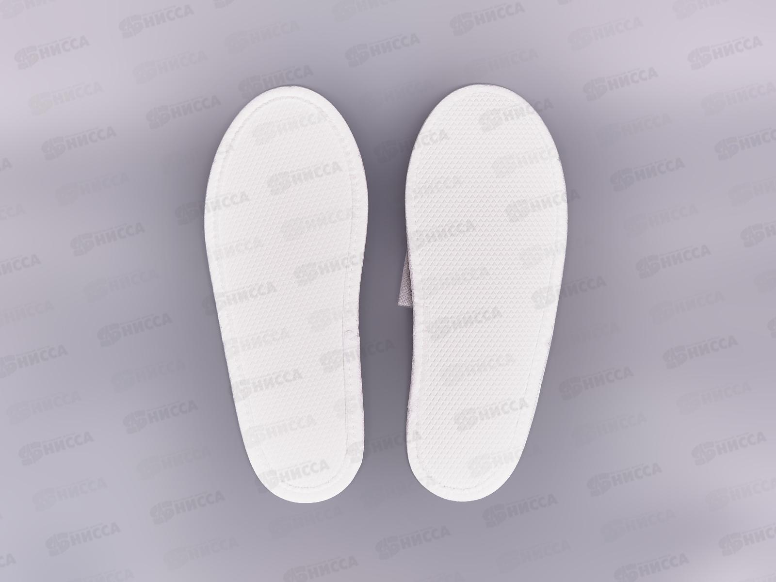 Тапочки одноразовые с закрытый мысом из белого спанбонда Эва 3мм