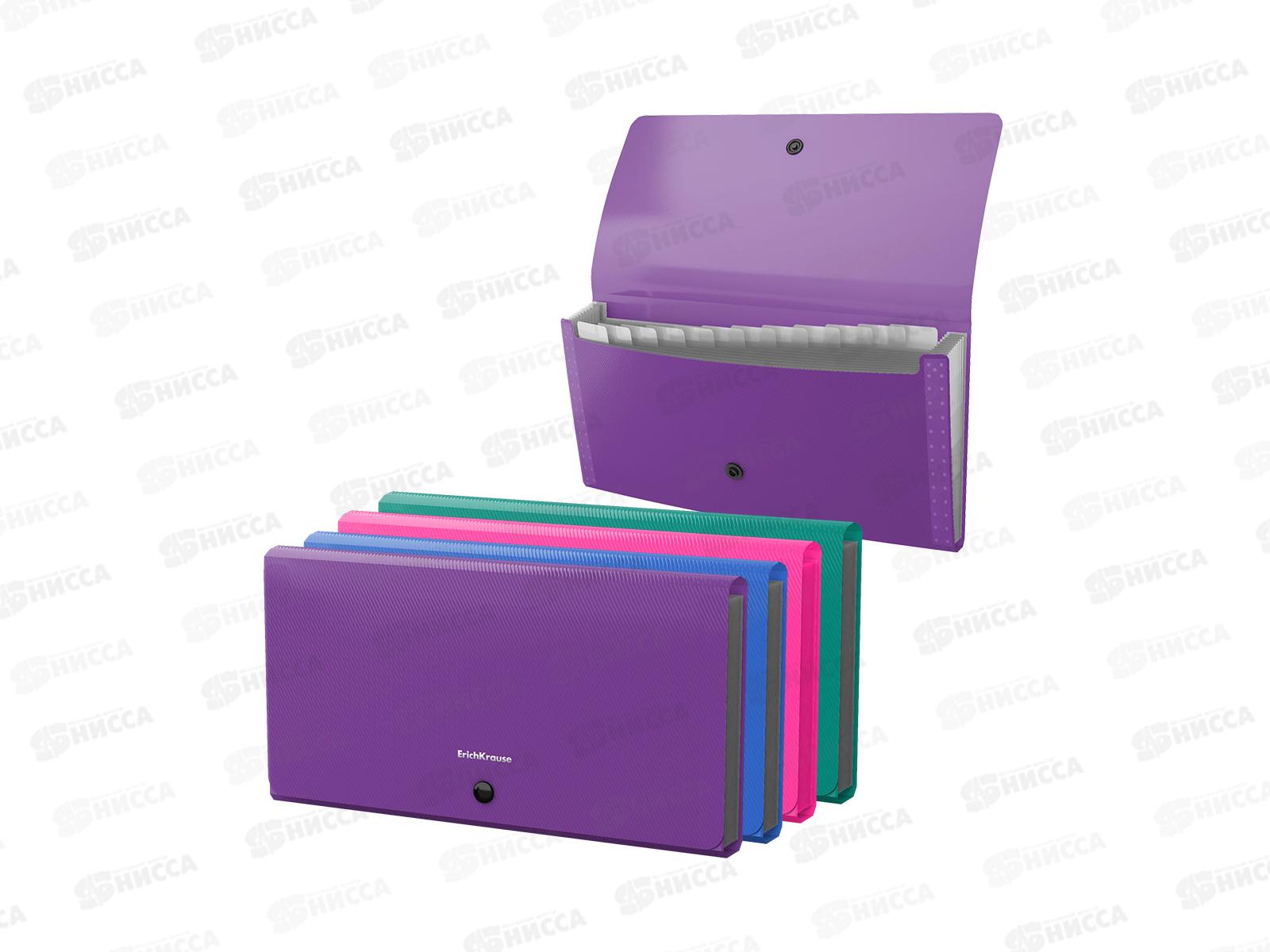 Папка-картотека  EK Diagonal Vivid 12 отделов в ассортименте. 50420