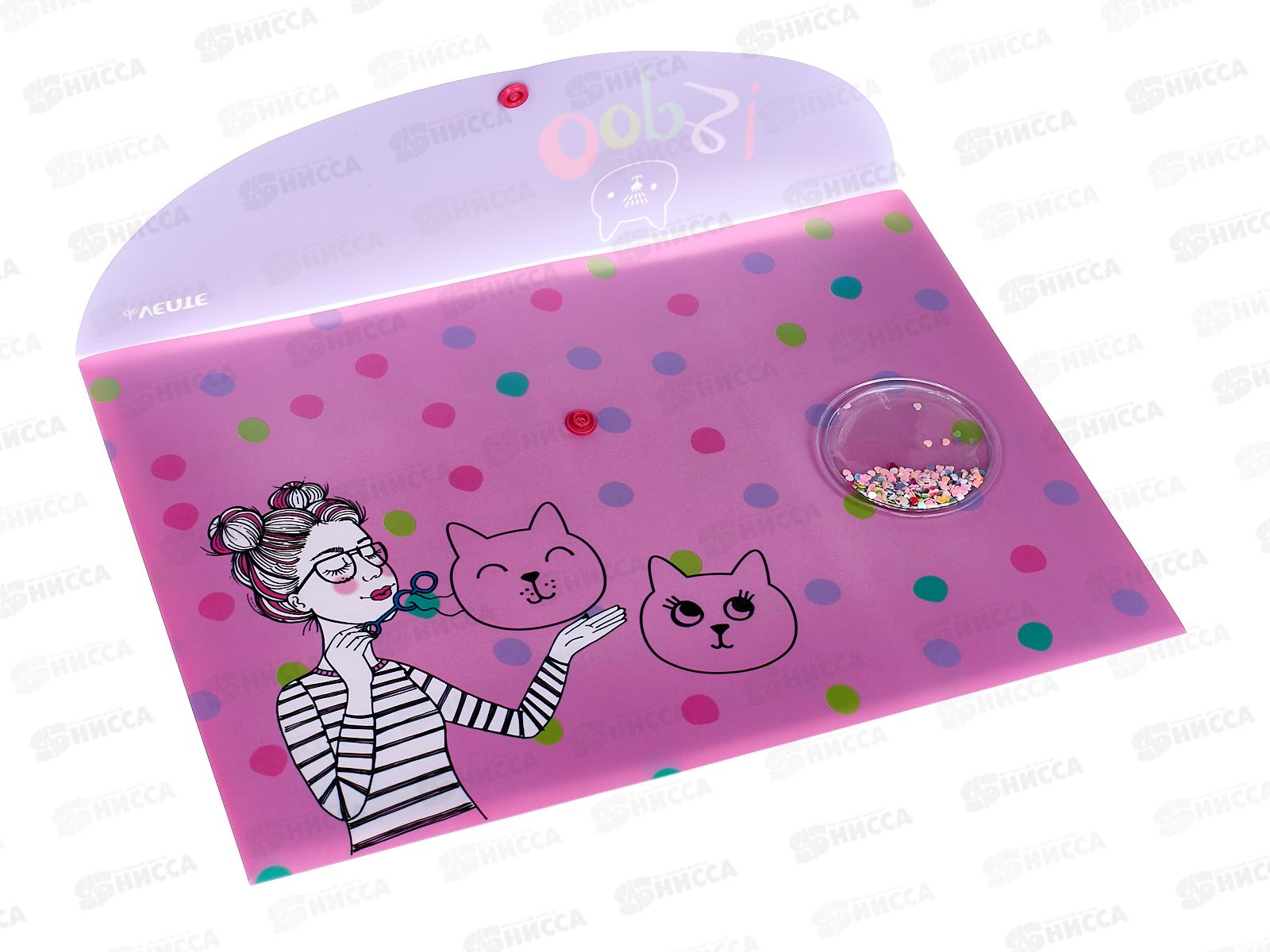 Папка-конверт пластиковая на кнопке deVENTE 320*230 Oops!, 300мк 3079264