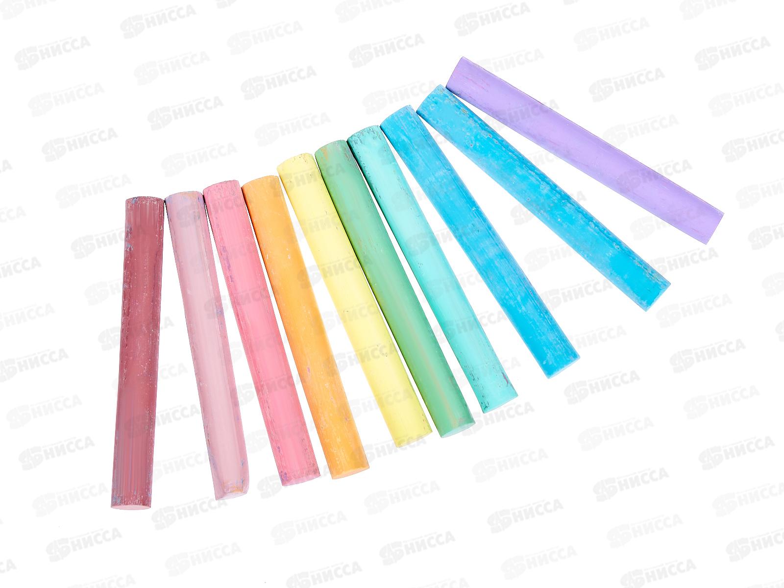 Мел Гамма 10 штук цветной, круглая форма,  картонная коробка 909193 *30