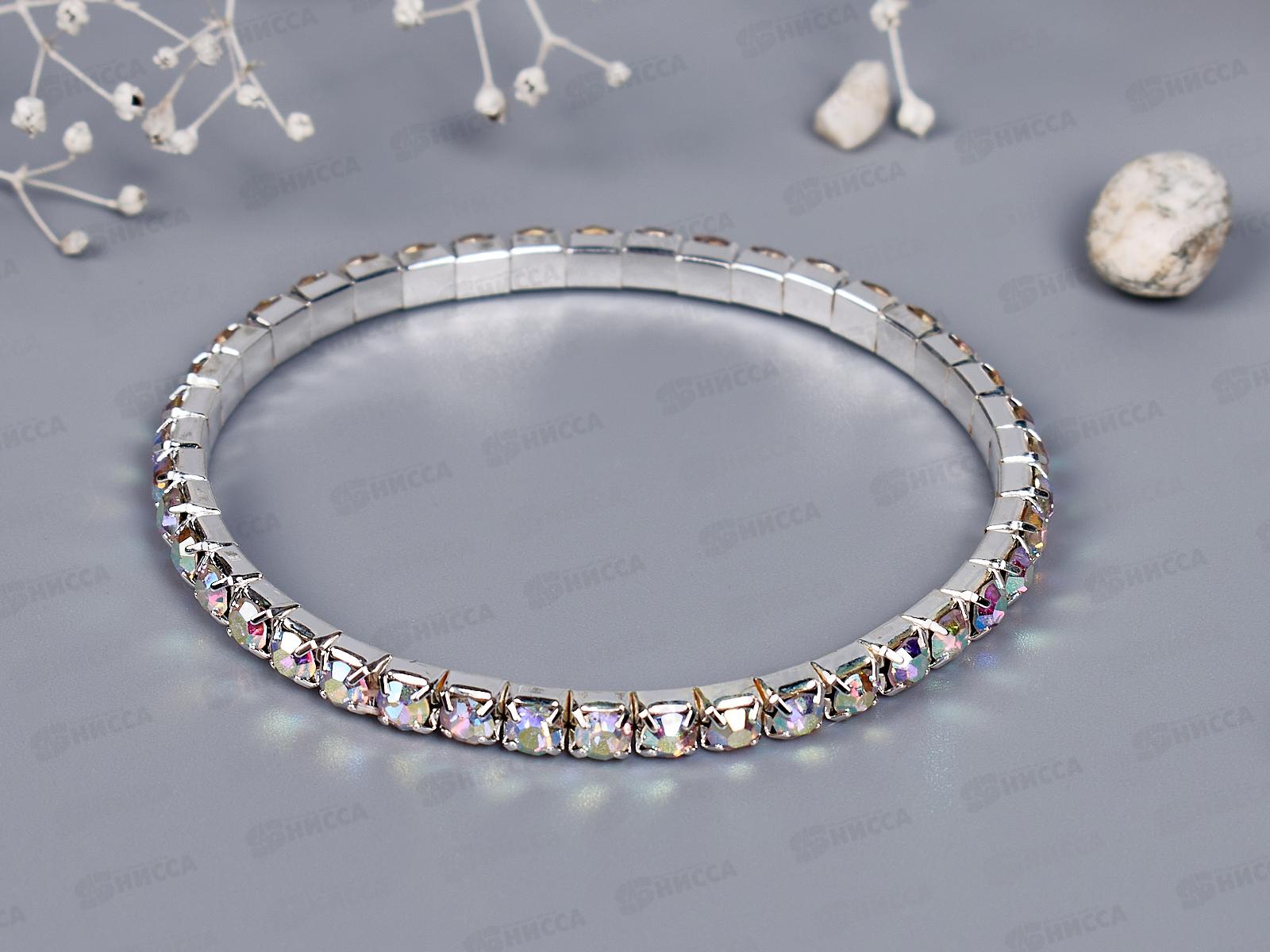 Браслет-резинка цветные стразы 1ряд