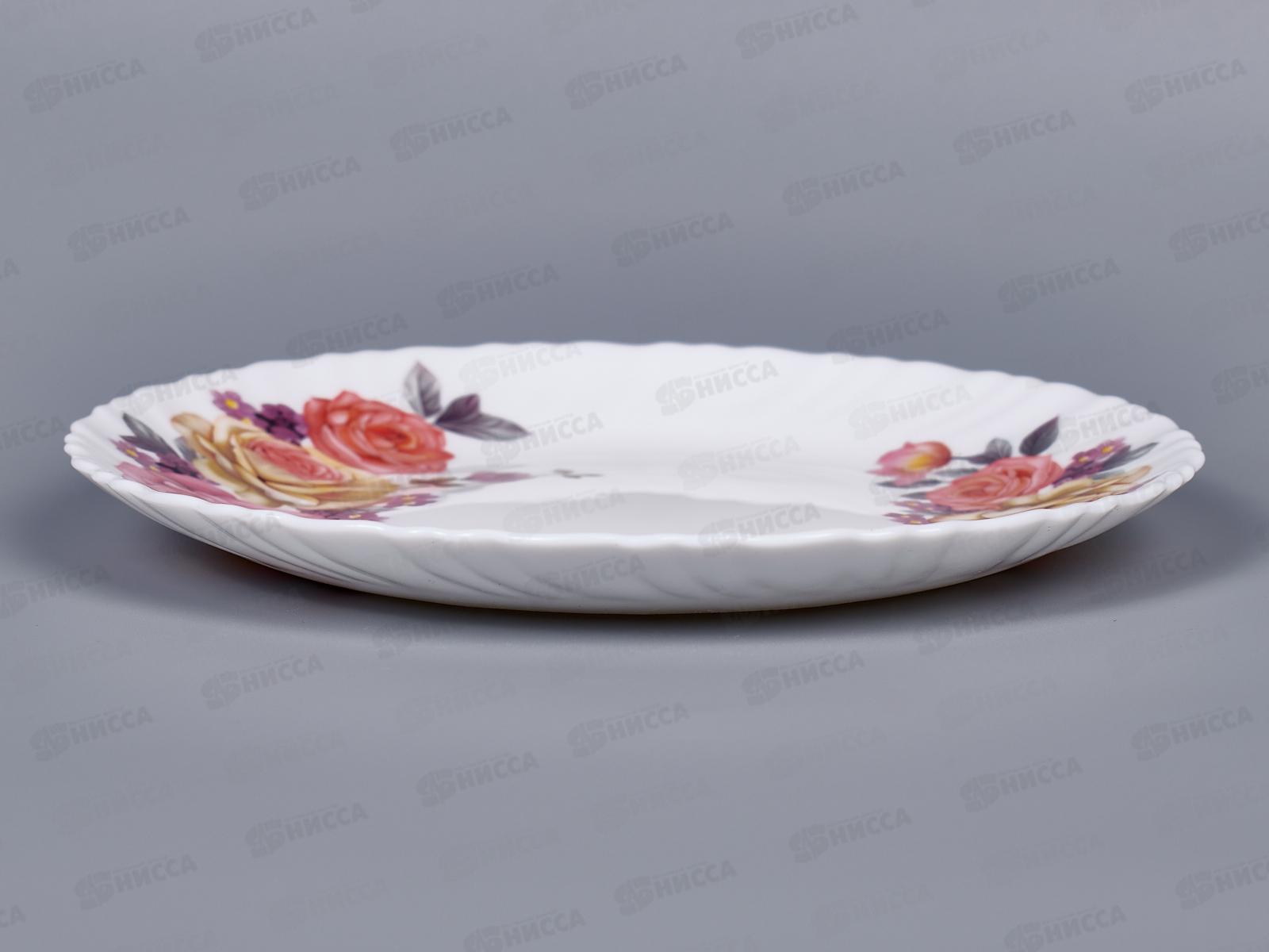 Тарелка плоская круглая d-19см (6/72) 6961-твч7,5 Розы-2