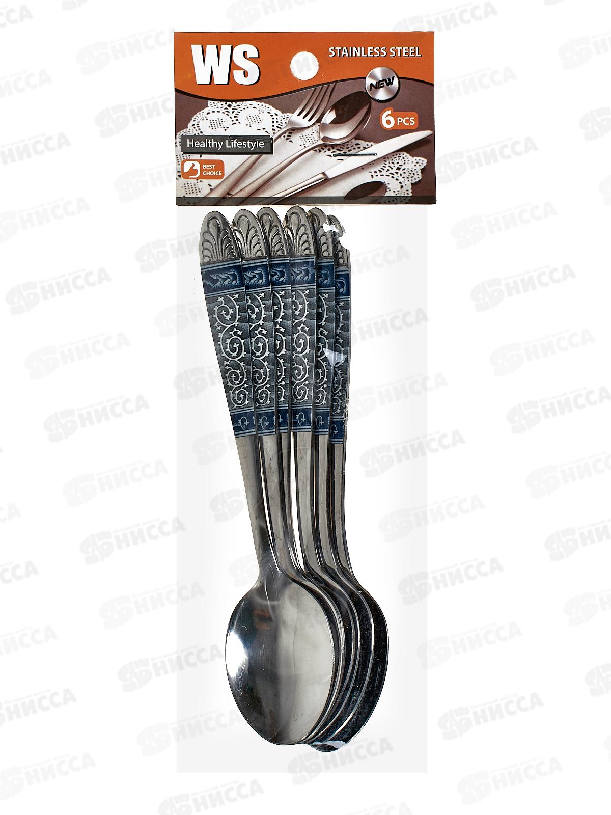 Ложка чайная с узором 6шт металл (047266)  Ж