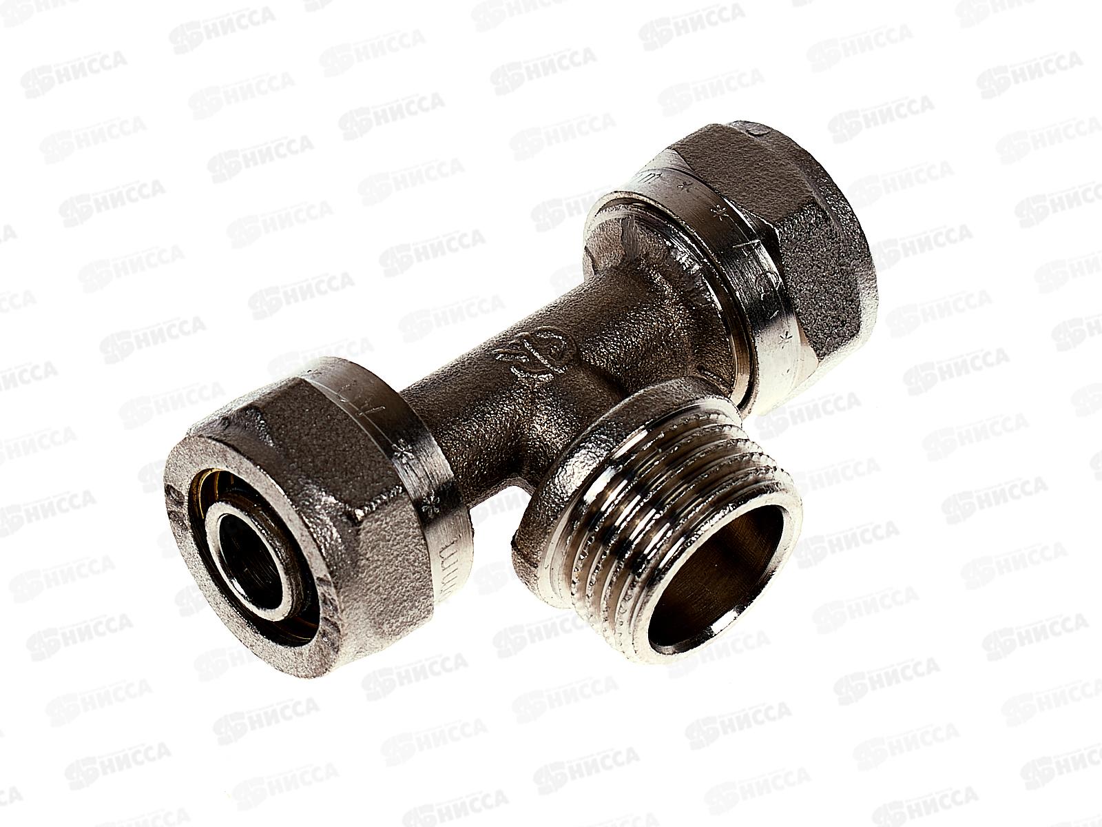 Тройник наружная резьба 16*1/2&quot*16 цанга/штуцер/цанга Aqualink, 00287 *10/100