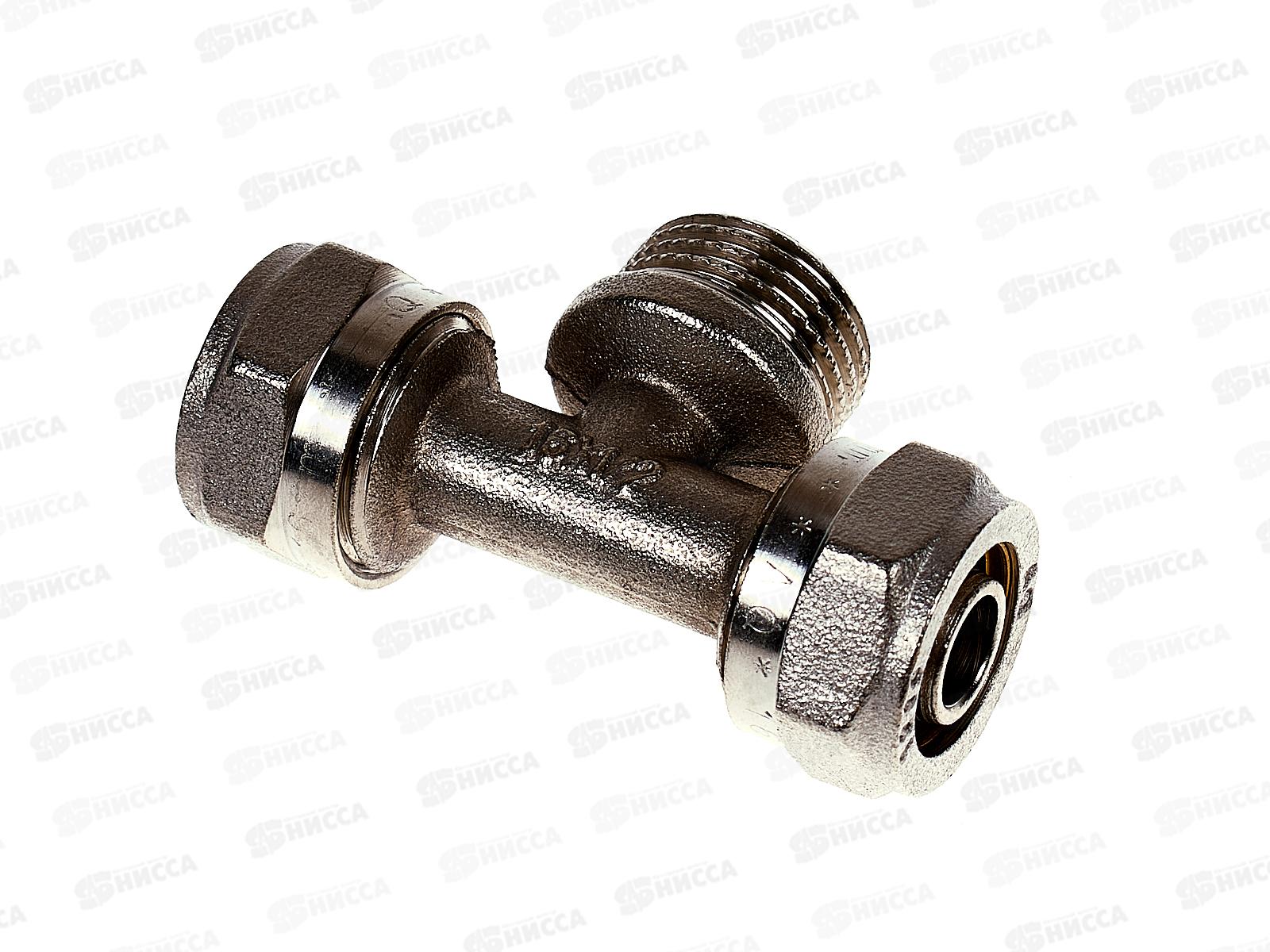 Тройник наружная резьба 16*1/2&quot*16 цанга/штуцер/цанга Aqualink, 00287 *10/100