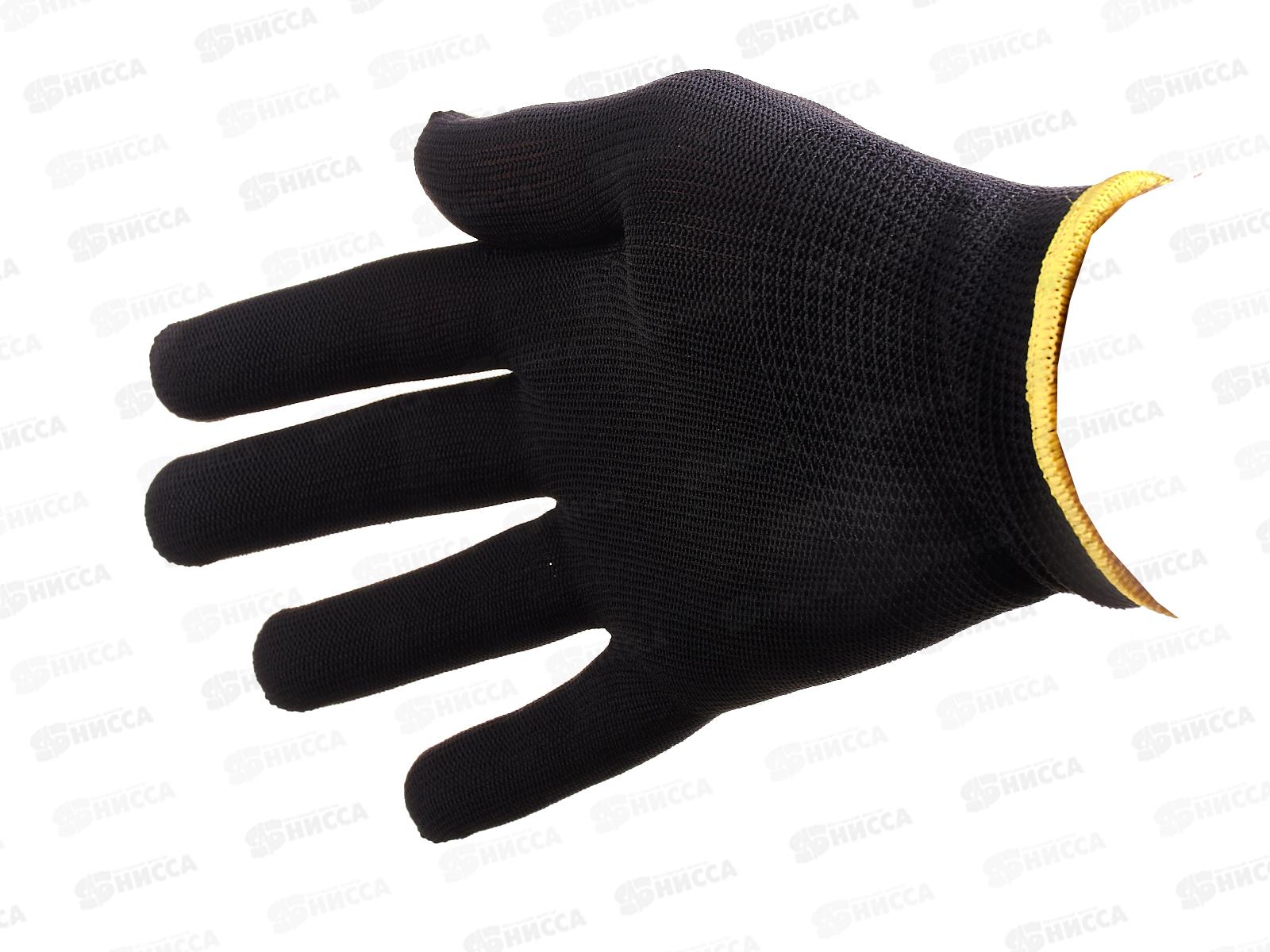 Перчатки PR-BP012 Для сборочных работ полиэстер р.(M)8 черные *10/300