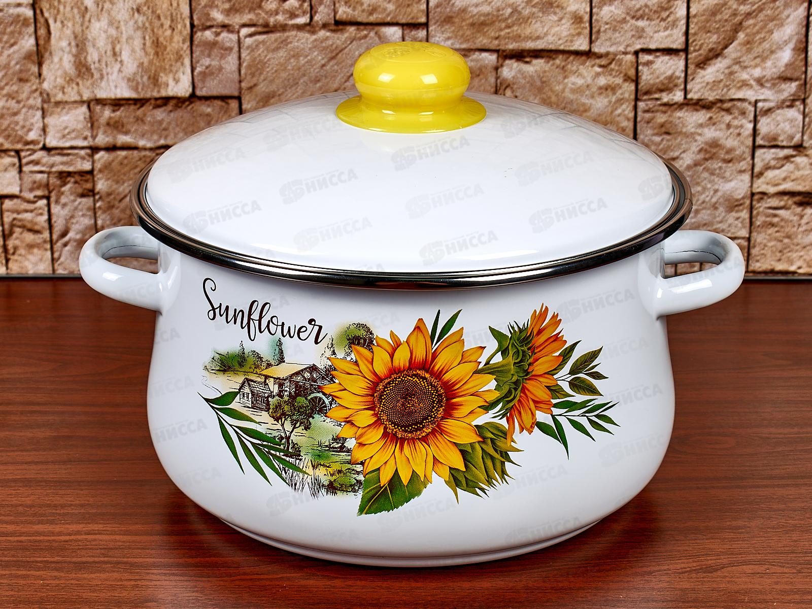 Набор кастрюль Подсолнух белый (2+3+4) 7-329/4