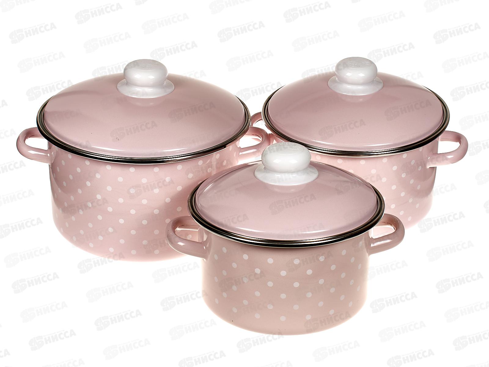 Набор кастрюль Розовый шелк (2+3+4л) 2-3188/6
